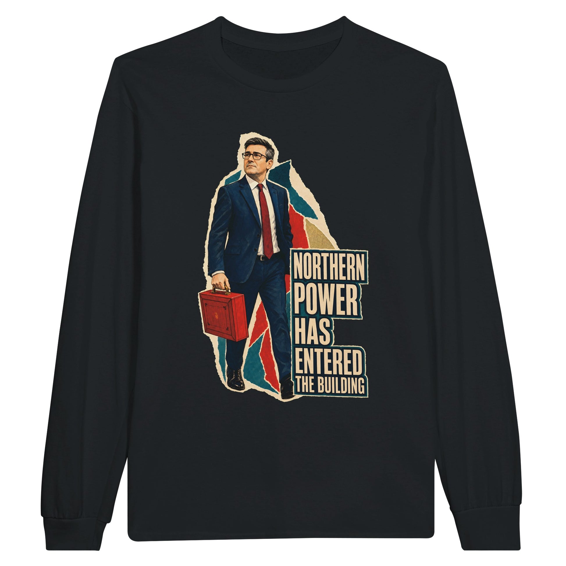 Northern Power Has Entered the Building Tote Bag Long-Sleeve T-shirt — product view 7