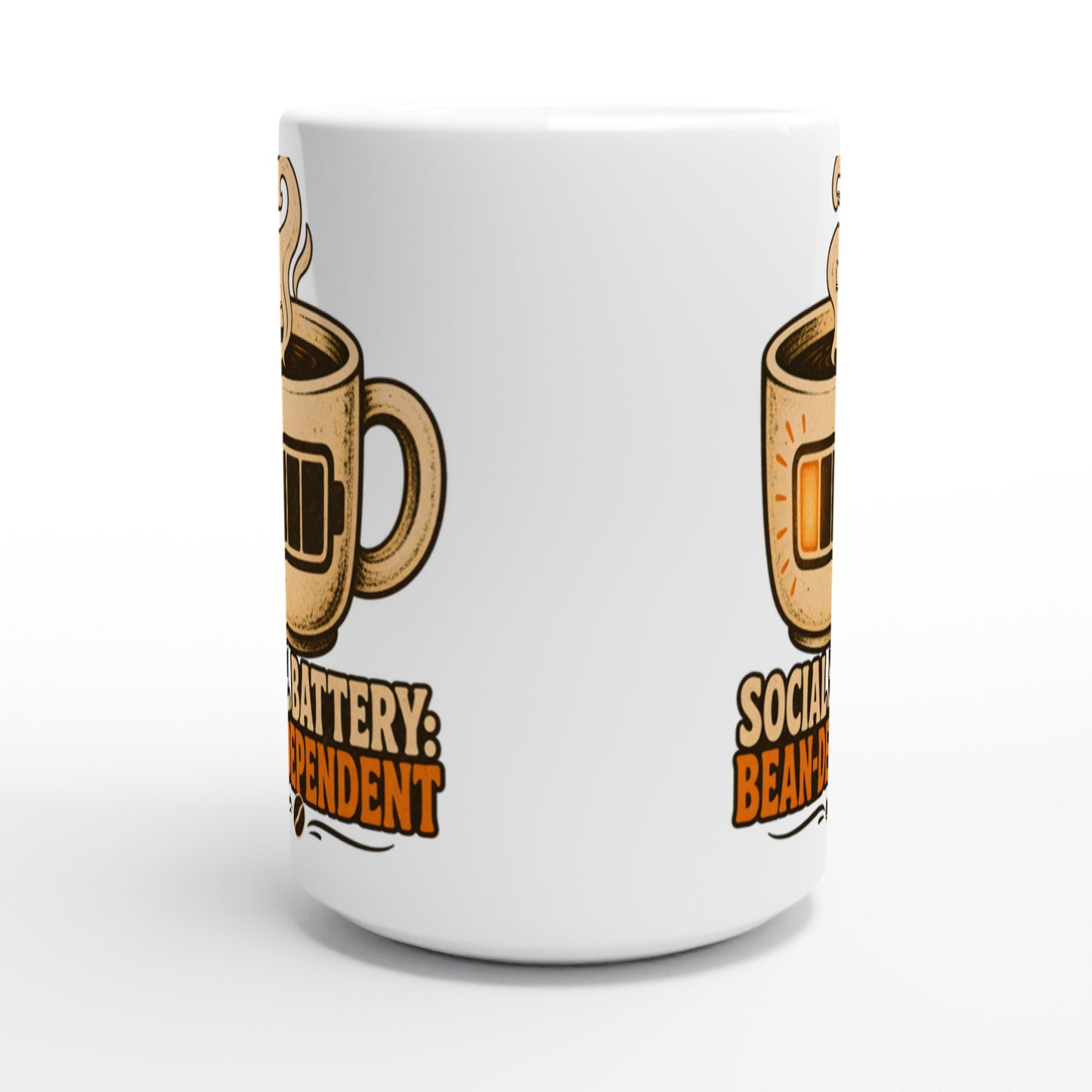 Social Battery: Bean-Dependent Graphic Large Mug — product view 2