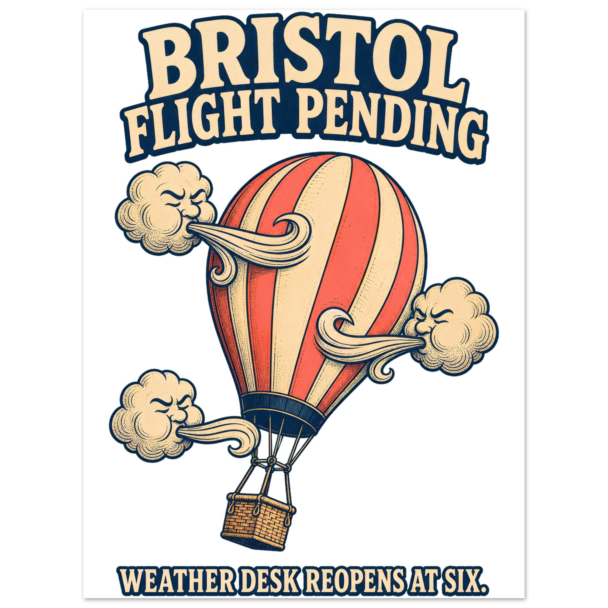Bristol Flight Pending – Weather Desk Aluminium Print — product view 1