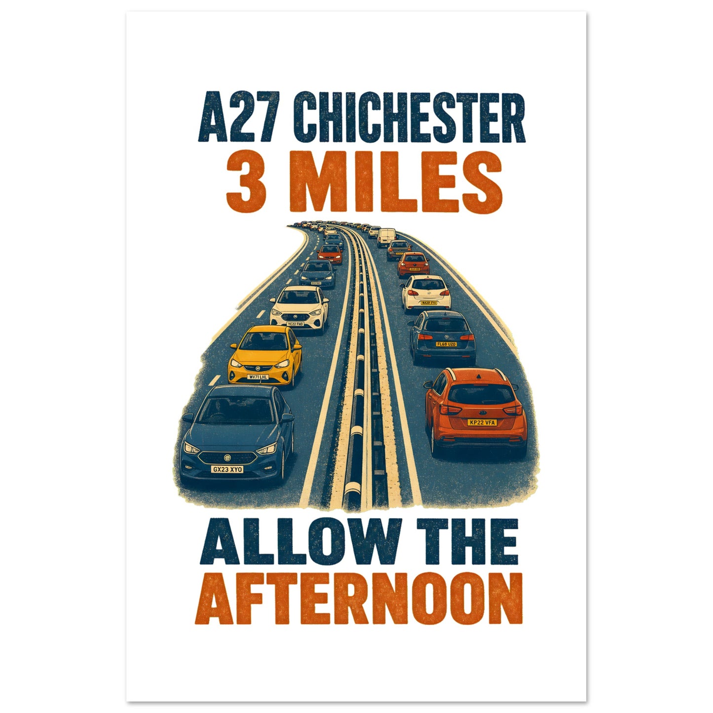 A27 Chichester – 3 Miles, Allow the Afternoon Poster — product view 6