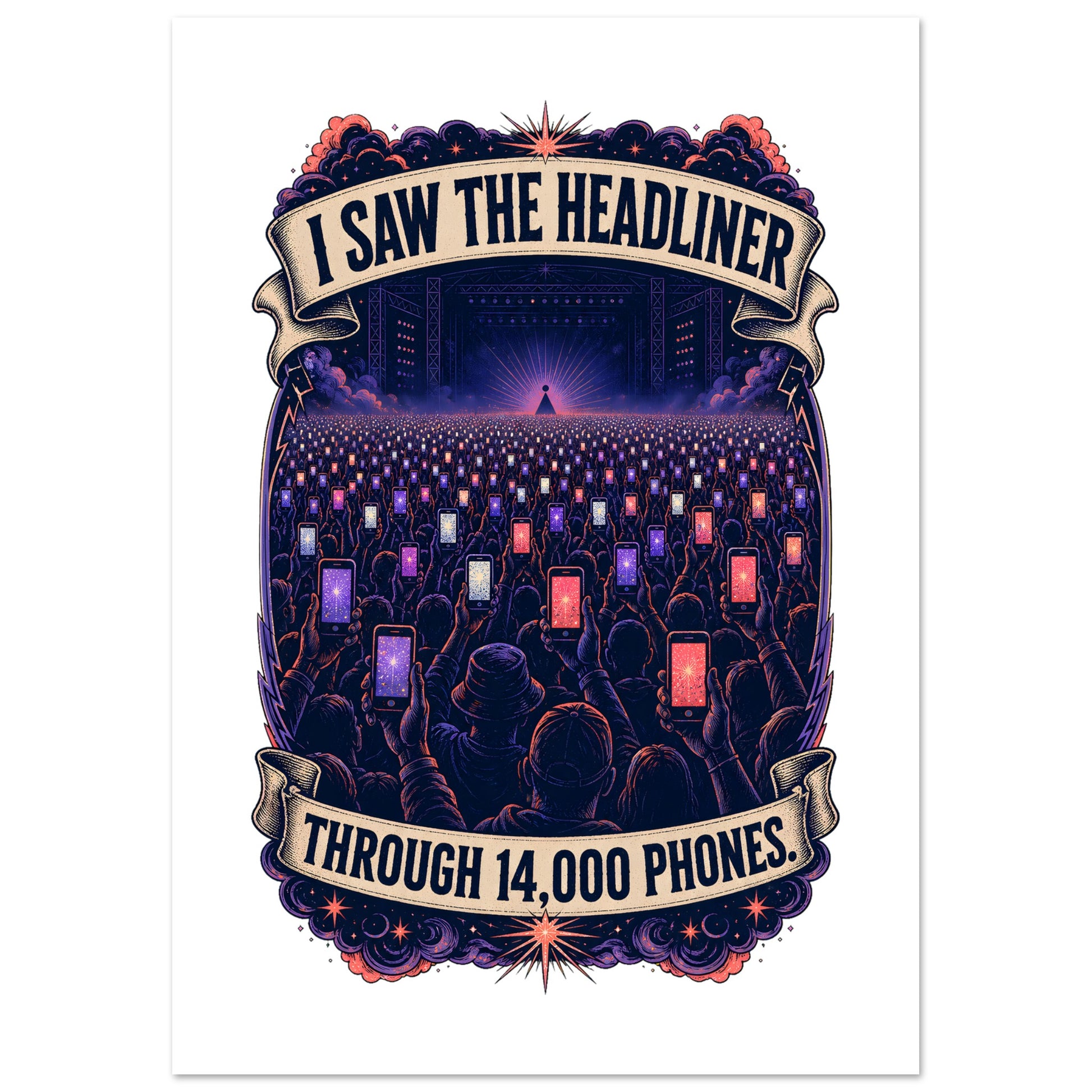 The Headliner Through 14,000 Phones Poster — product view 1