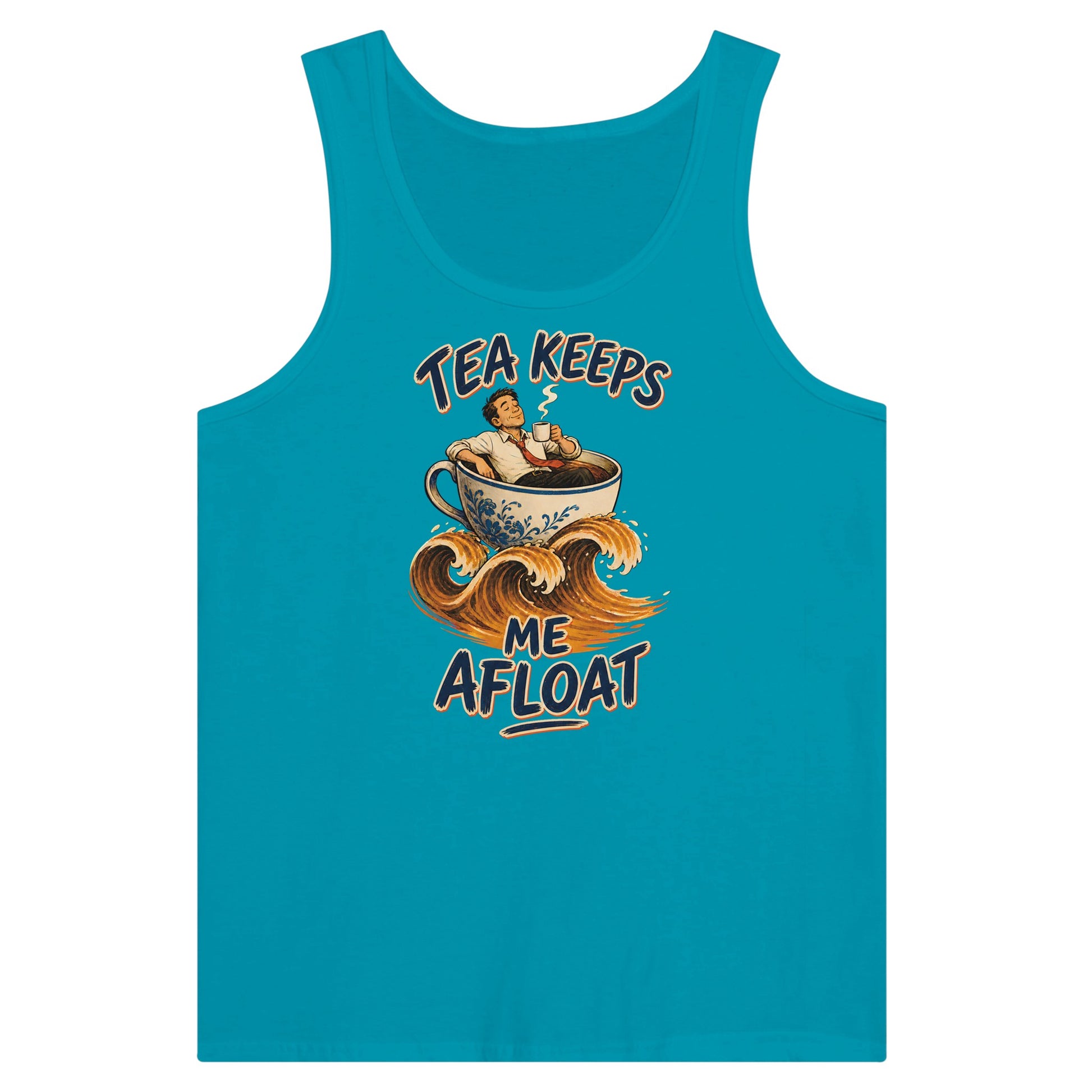 Tea Keeps Me Afloat Premium Unisex Tank Top — product view 2