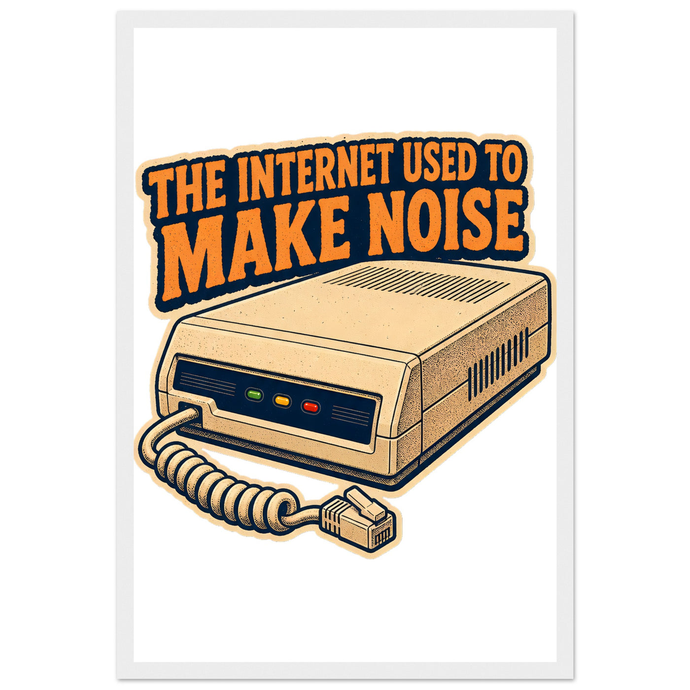 The Internet Used to Make Noise Retro Tech Graphic Framed Wall Art
