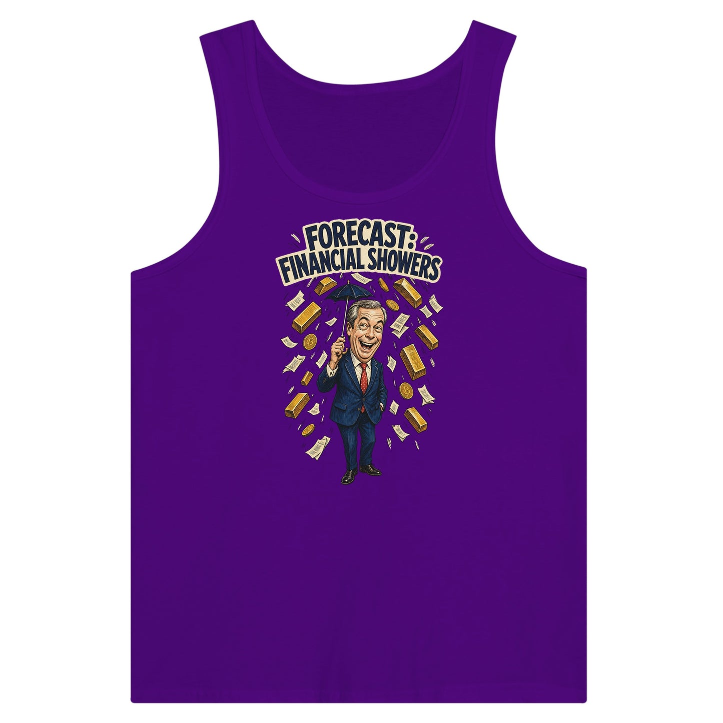 Forecast: Financial Showers Premium Unisex Tank Top — product view 6