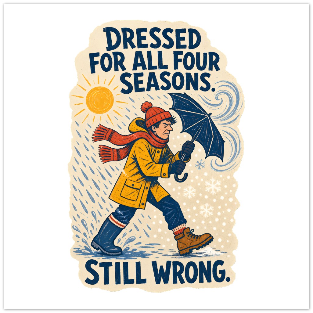Dressed for All Four Seasons. Still Wrong. Greeting Card Pack — product view 3