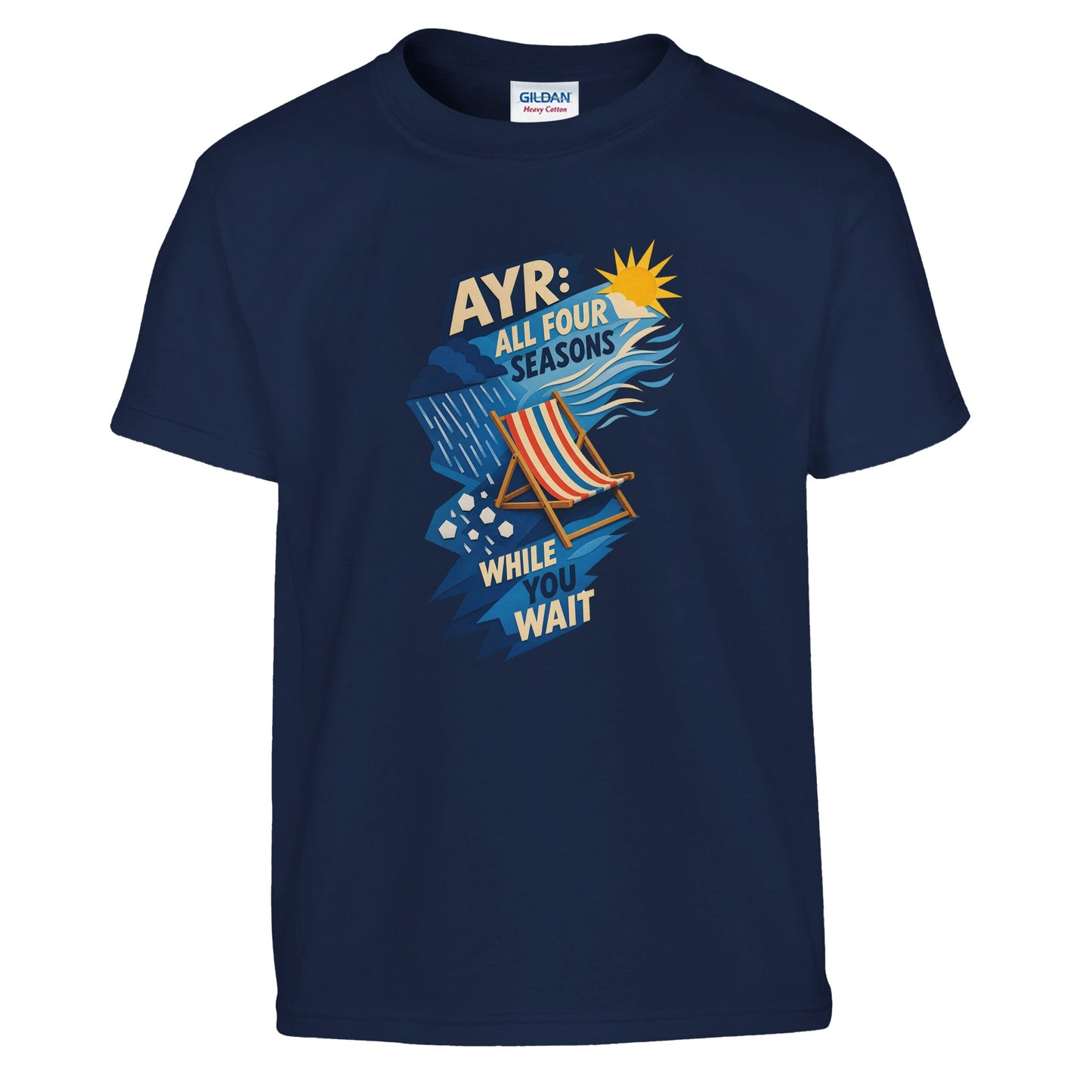 Ayr: All Four Seasons While You Wait Kids' T-shirt — product view 7