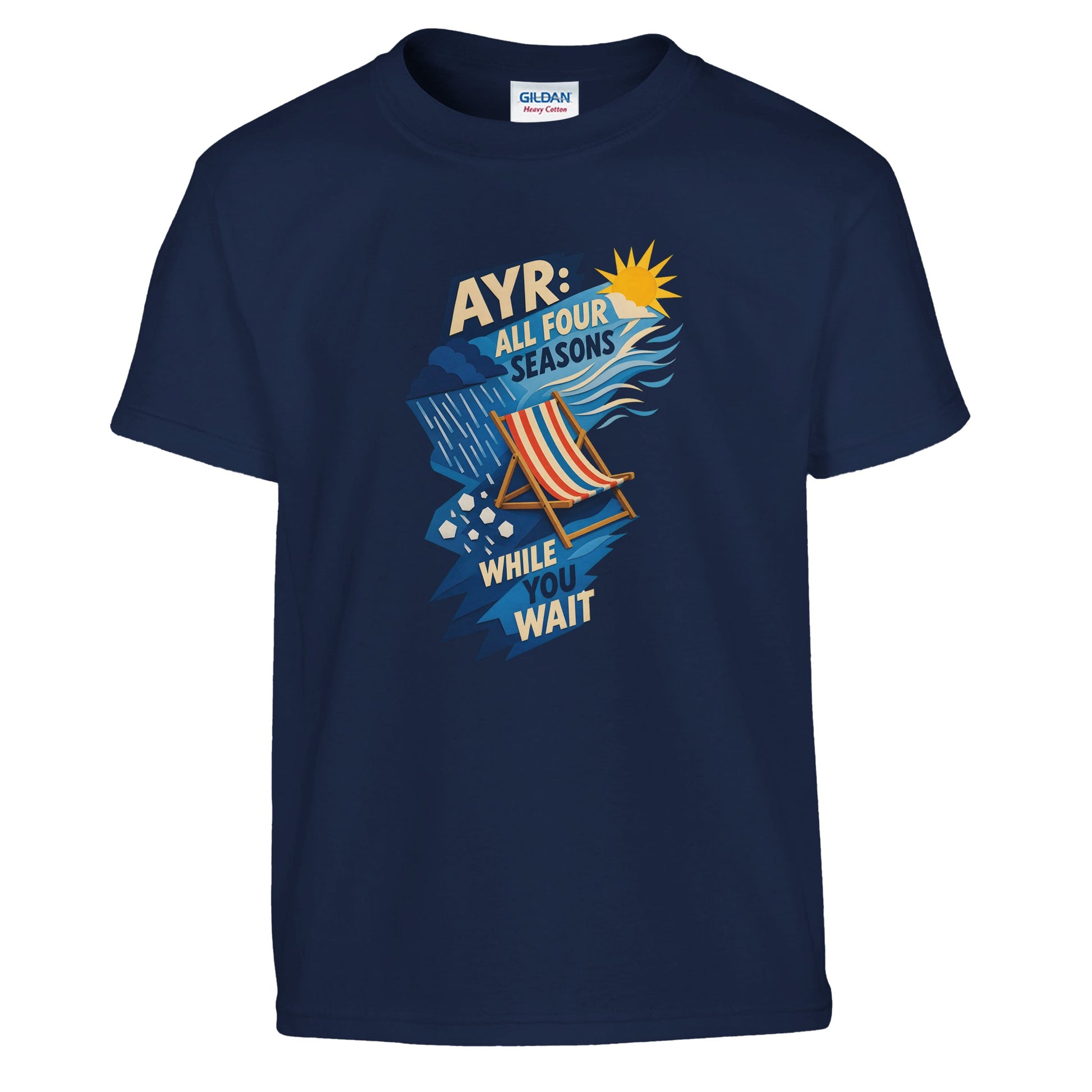 Ayr: All Four Seasons While You Wait Kids' T-shirt — product view 7