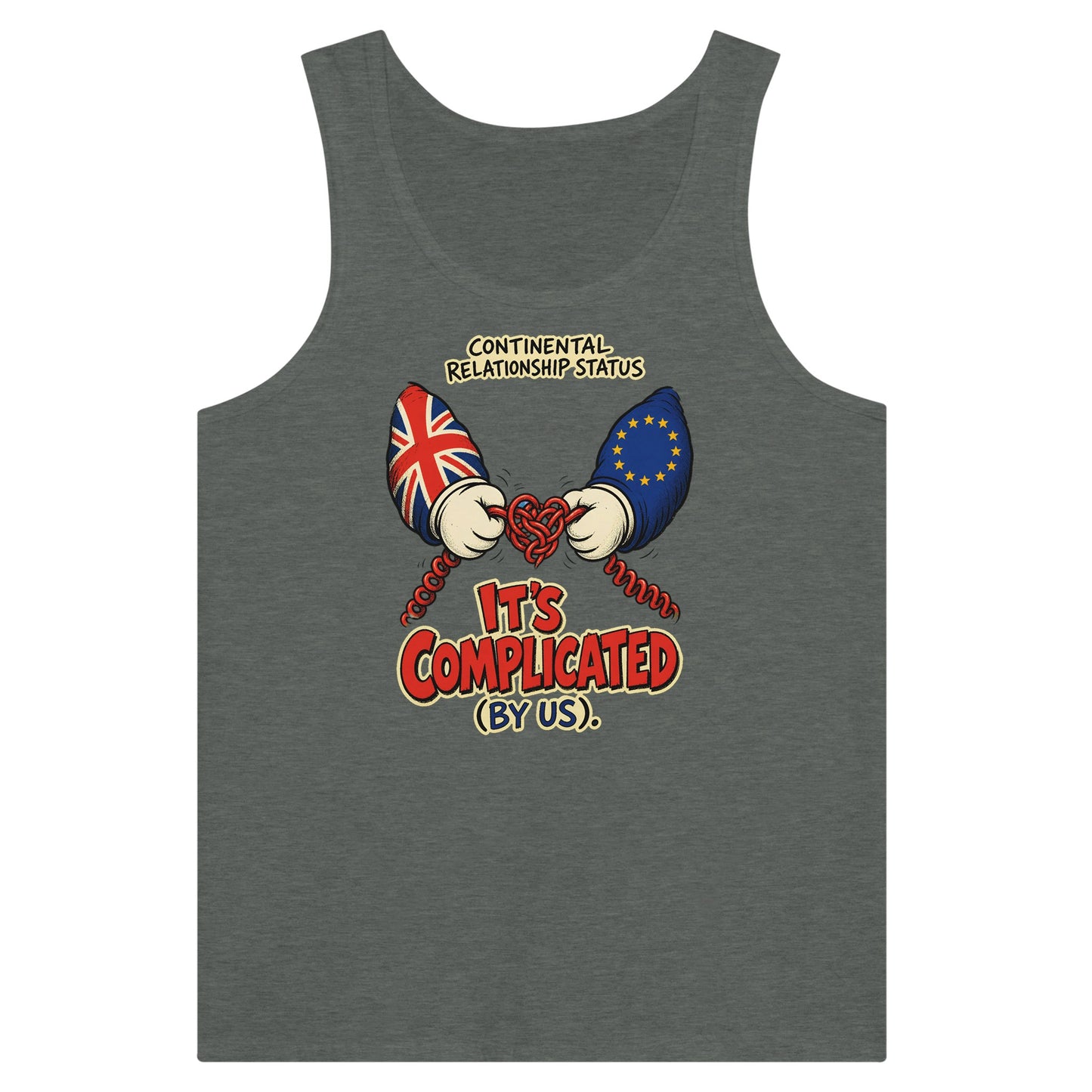 It's Complicated (By Us) UK–EU 1990s Cartoon Premium Unisex Tank Top — product view 4