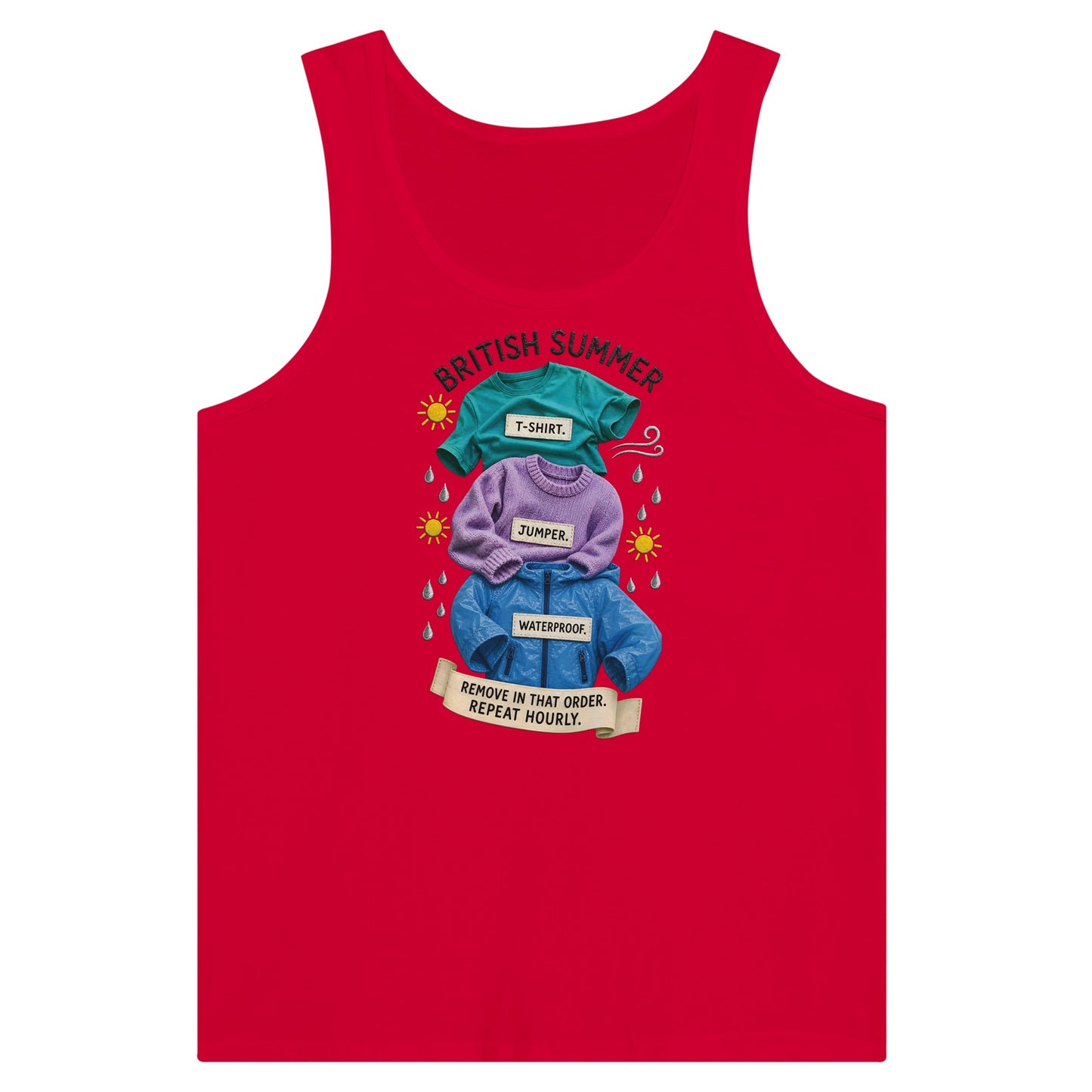 British Summer: Repeat Layers Hourly Premium Unisex Tank Top — product view 12
