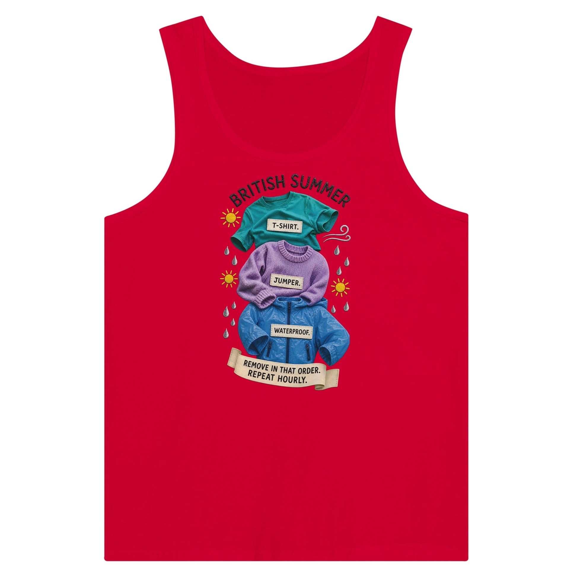 British Summer: Repeat Layers Hourly Premium Unisex Tank Top — product view 12