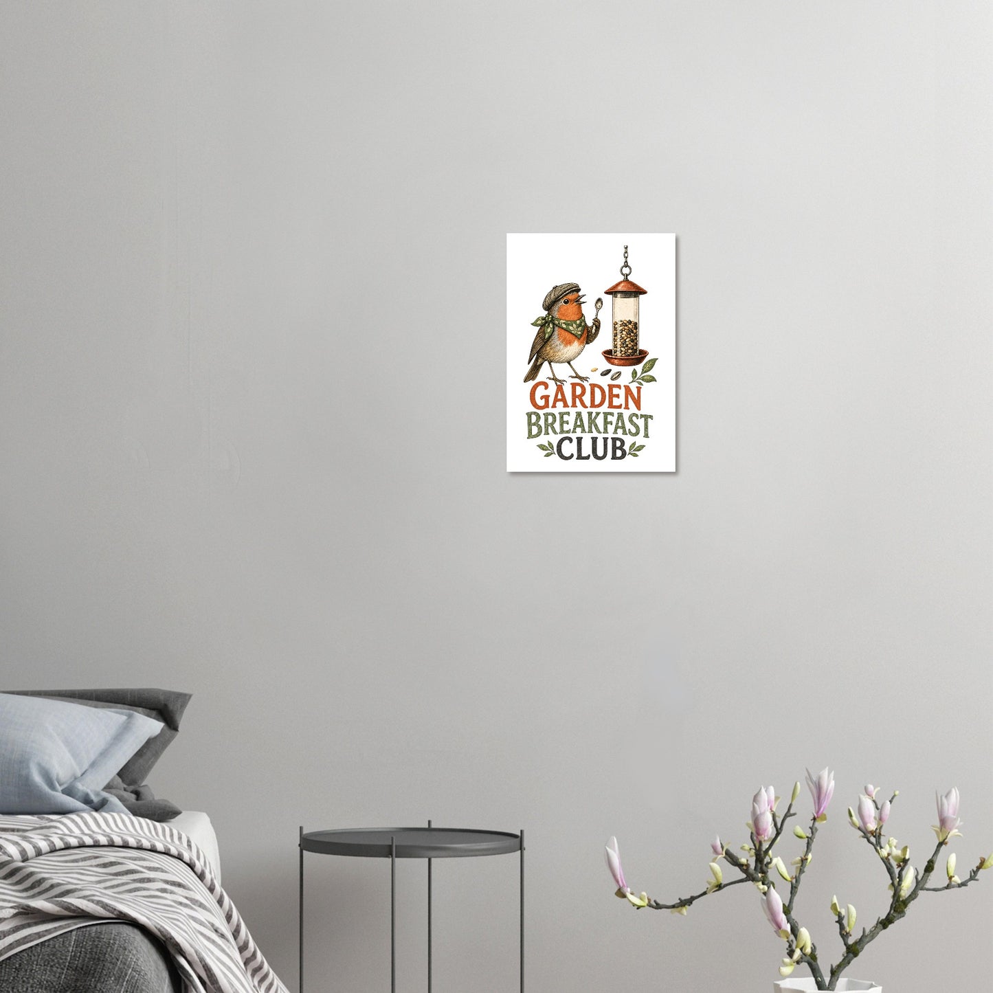 Garden Breakfast Club Robin Graphic Poster — product view 7