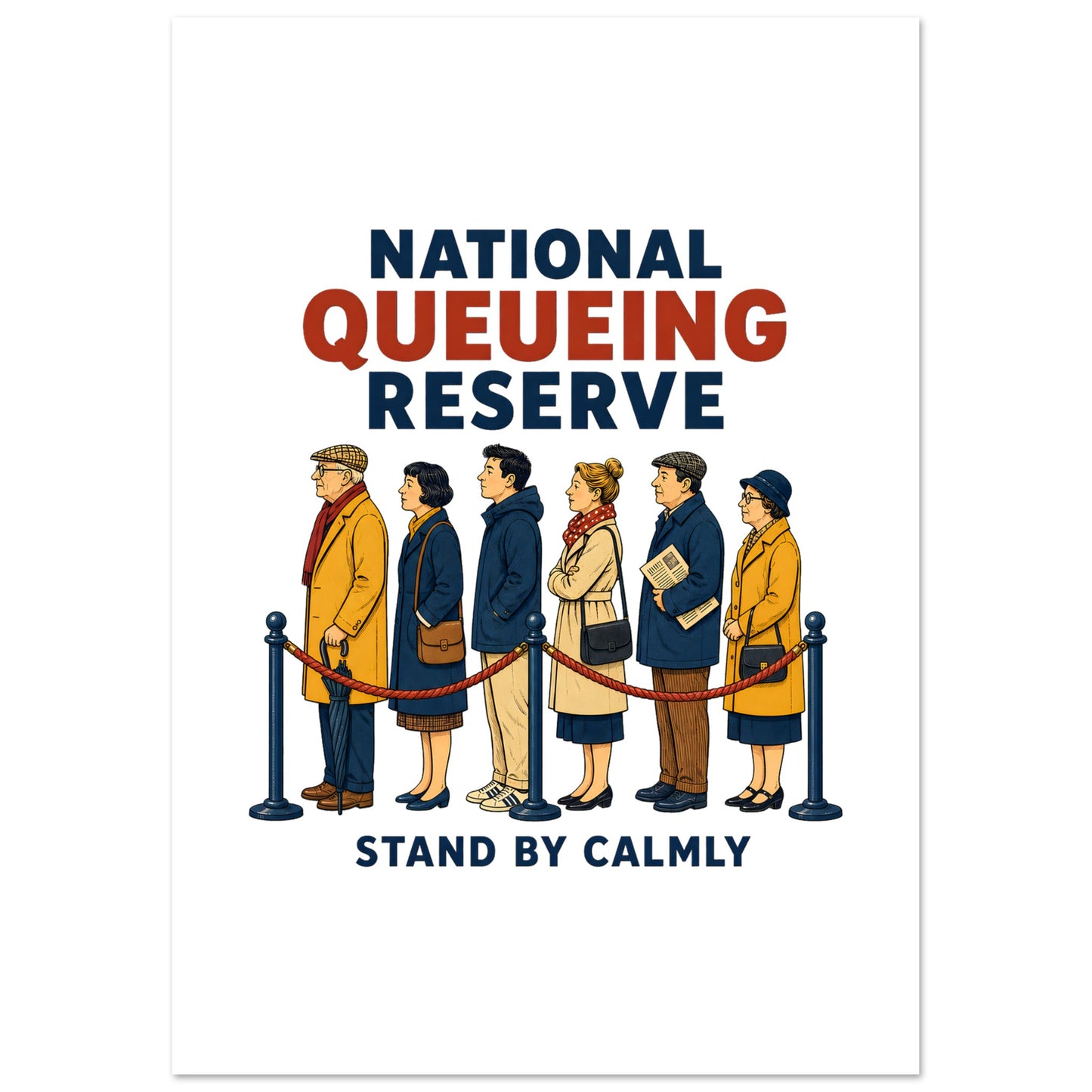 National Queueing Reserve – British Queue Graphic Poster — product view 2