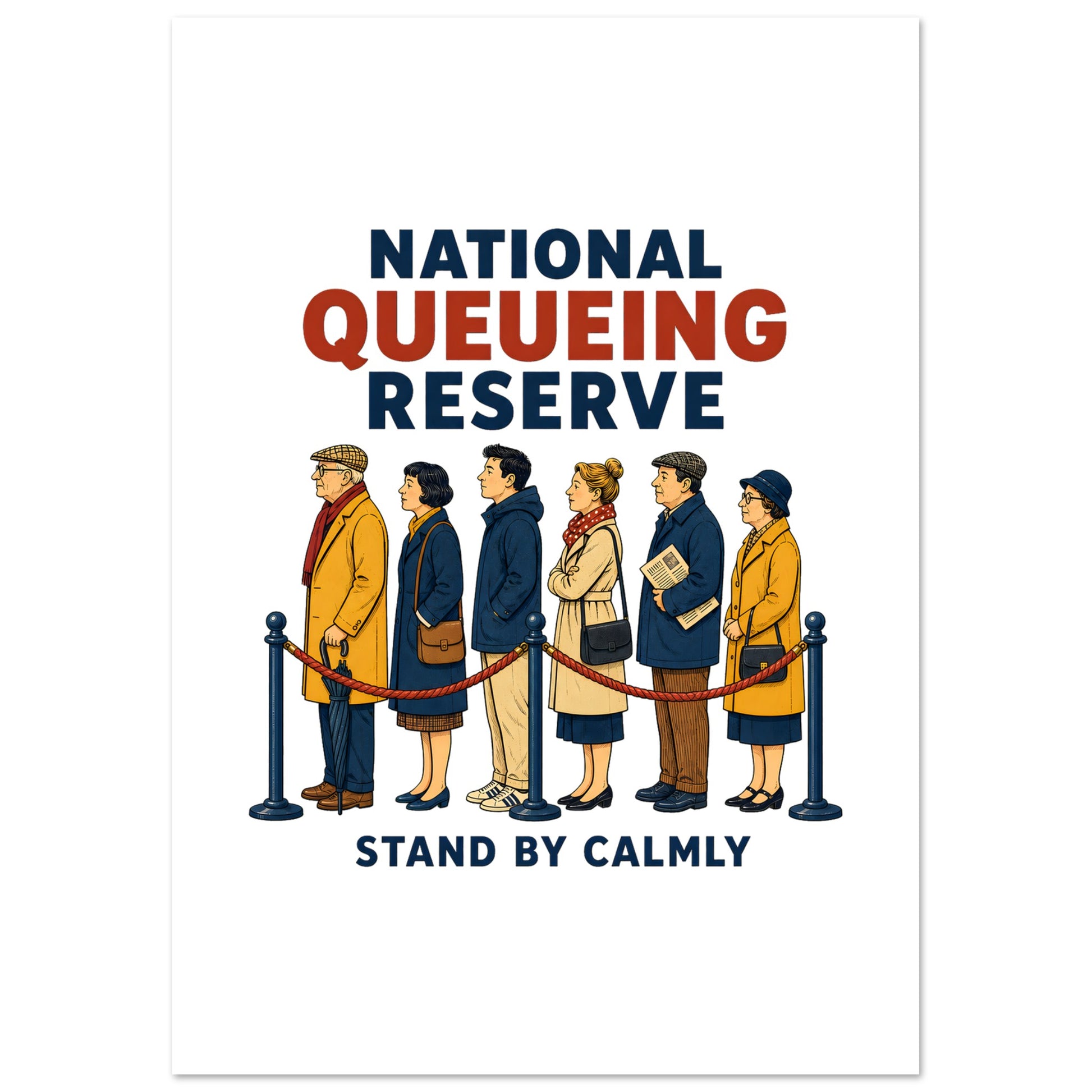 National Queueing Reserve – British Queue Graphic Poster — product view 2
