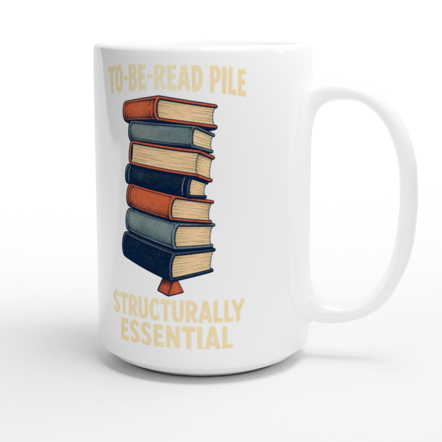 To-Be-Read Pile: Structurally Essential Book Graphic Large Mug — product view 3