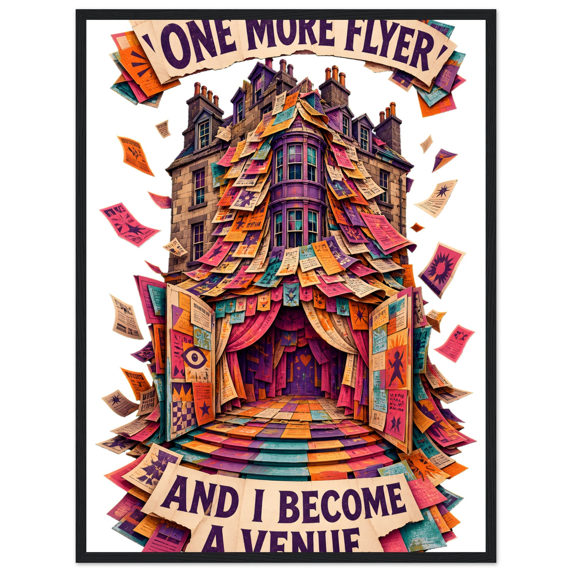 One More Flyer and I Become a Venue Framed Wall Art — product view 4