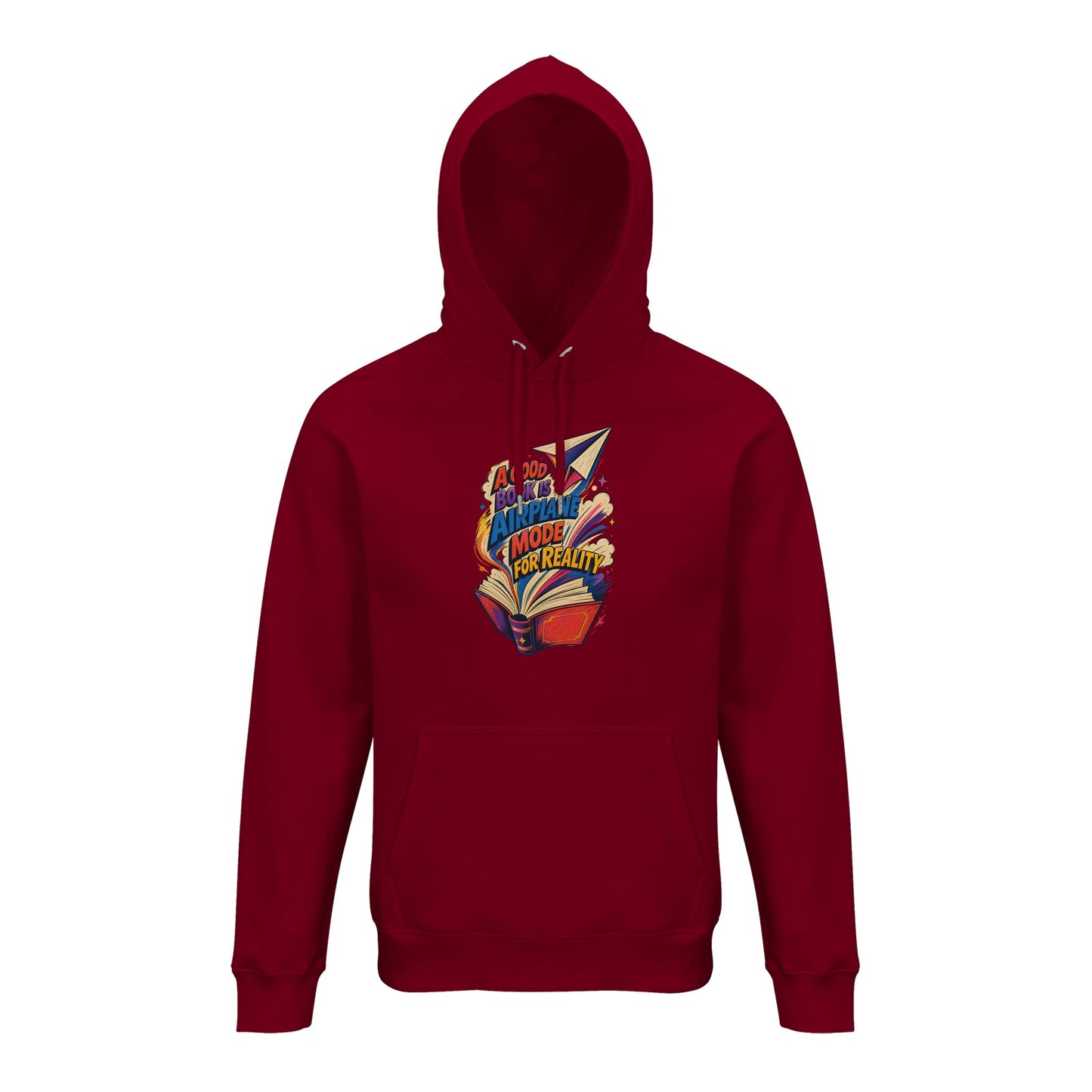 A Good Book Is Airplane Mode for Reality Hoodie — product view 4