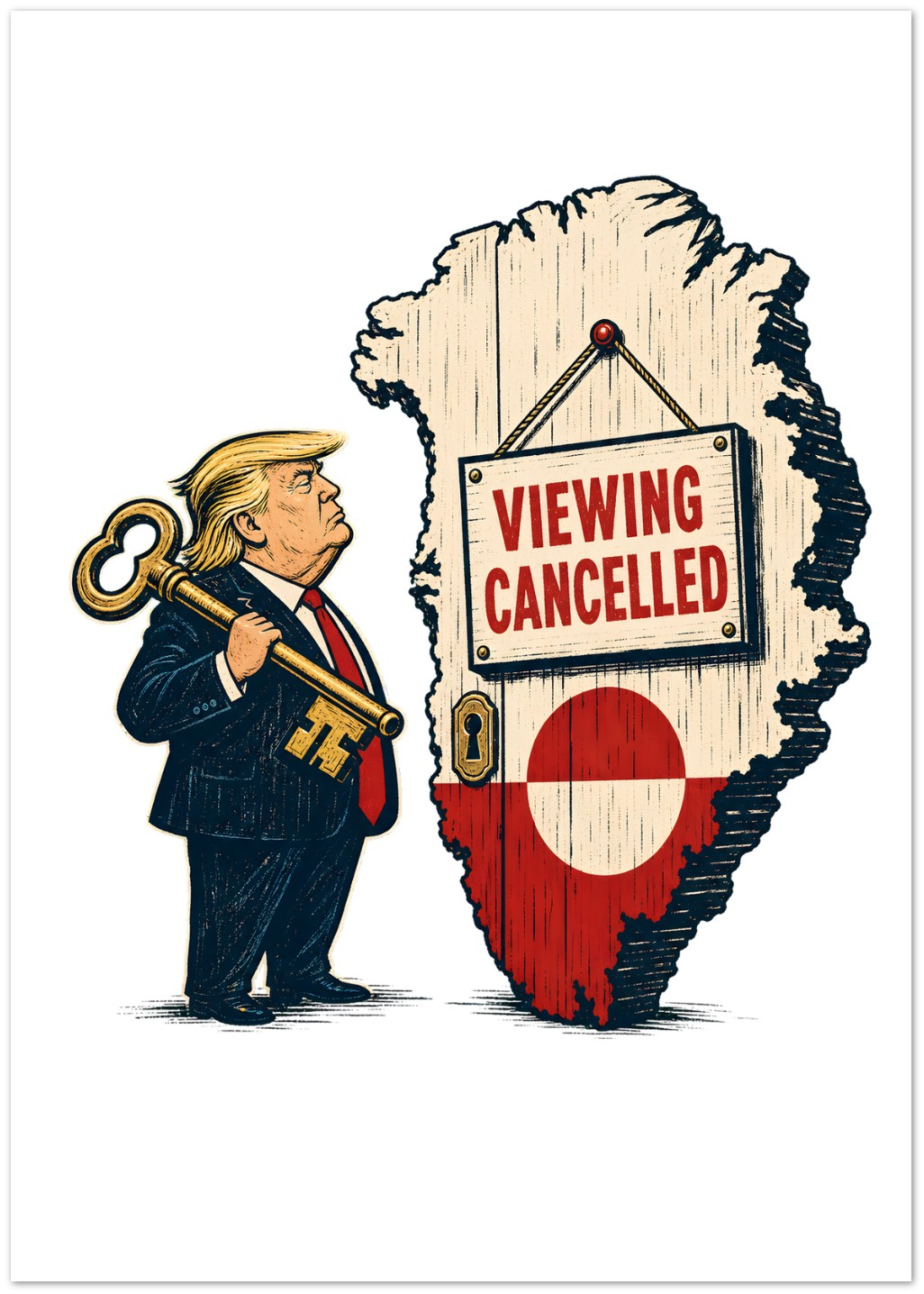 Viewing Cancelled — Greenland Political Satire Greeting Card Pack