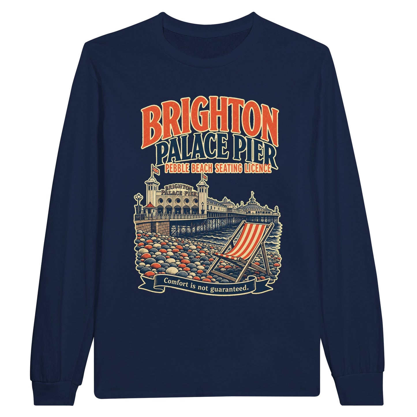 Brighton Pebble Beach Seating Licence Long-Sleeve T-shirt — product view 11