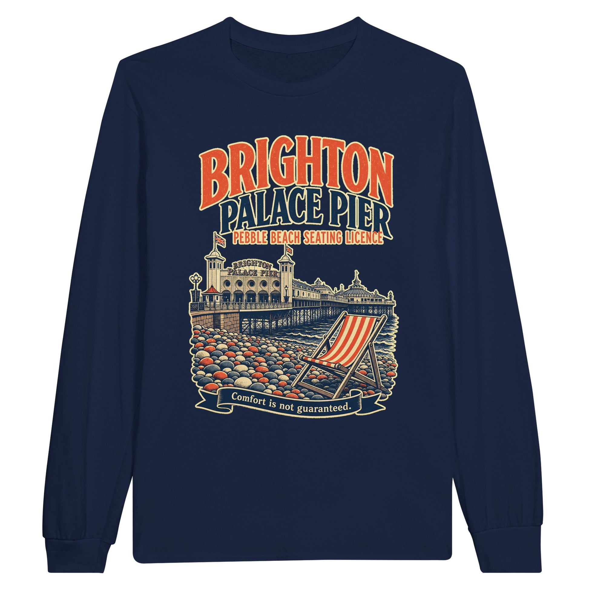 Brighton Pebble Beach Seating Licence Long-Sleeve T-shirt — product view 11