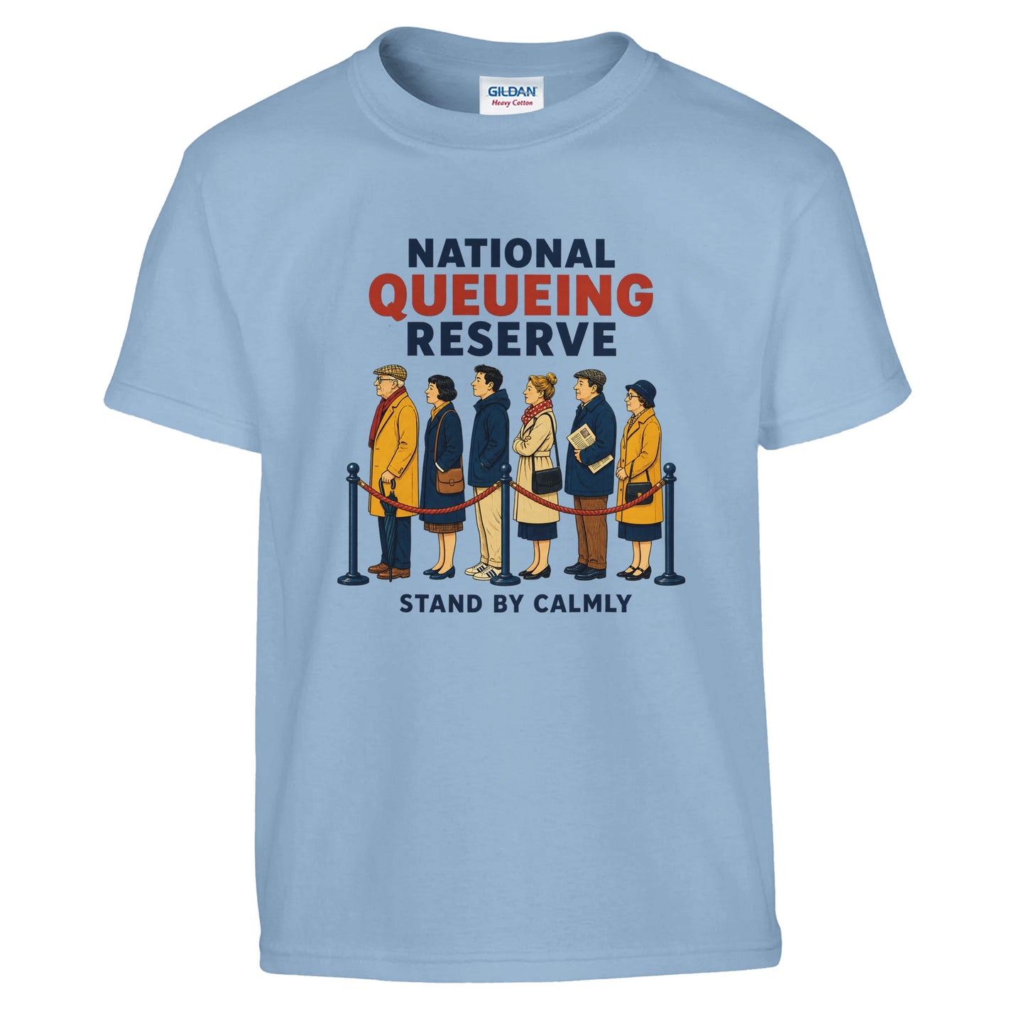 National Queueing Reserve – British Queue Graphic Kids' T-shirt — product view 3