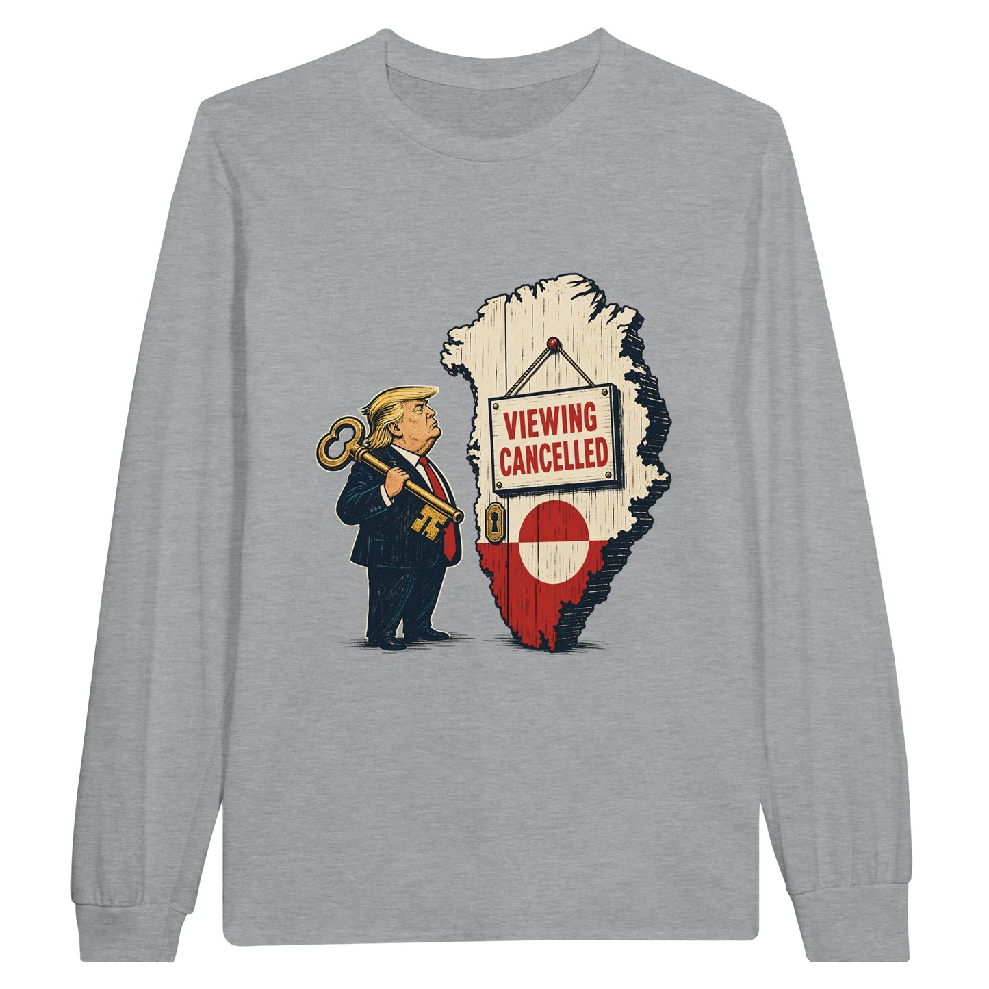 Viewing Cancelled — Greenland Political Satire Long-Sleeve T-shirt — product view 10