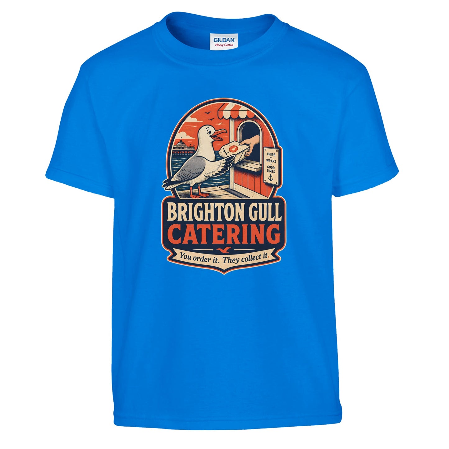 Brighton Gull Catering — Illustrated Kids' T-shirt — product view 14