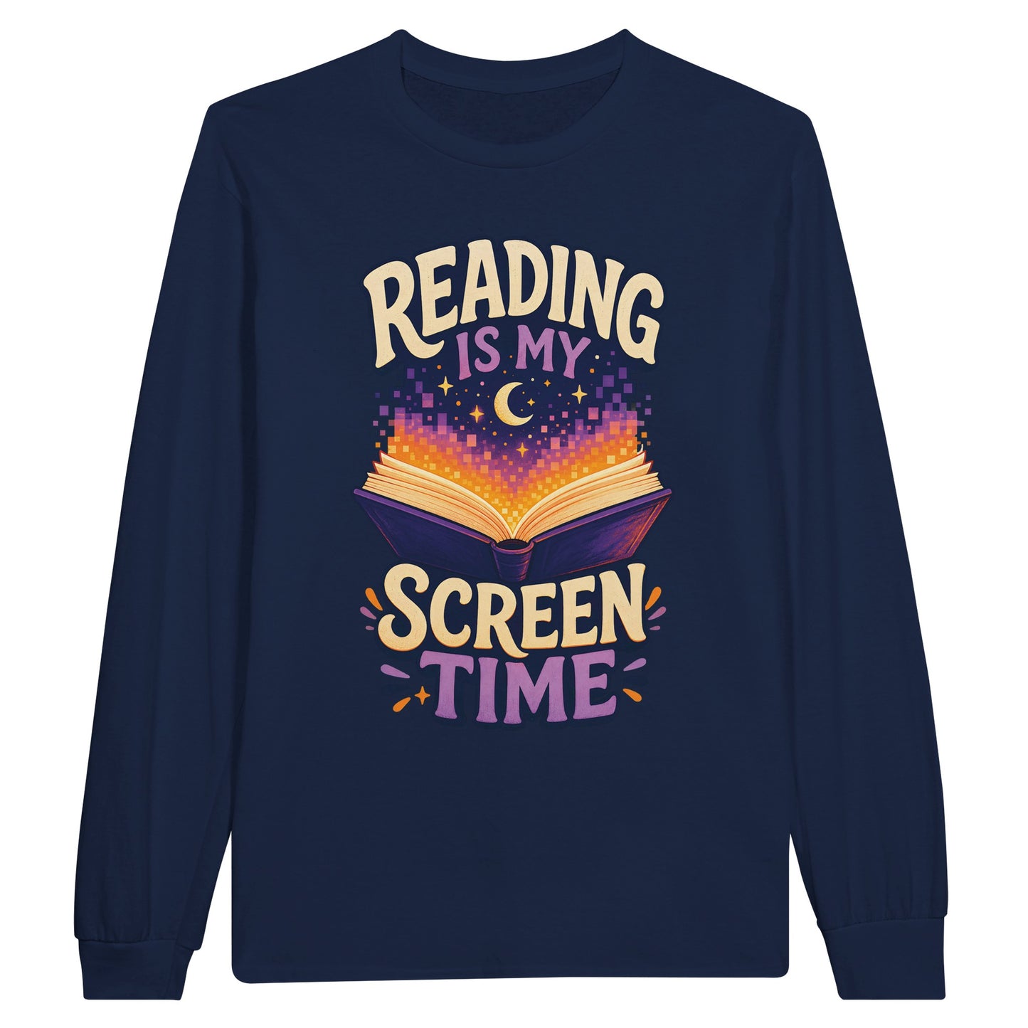 Reading Is My Screen Time Book Graphic Long-Sleeve T-shirt — product view 11