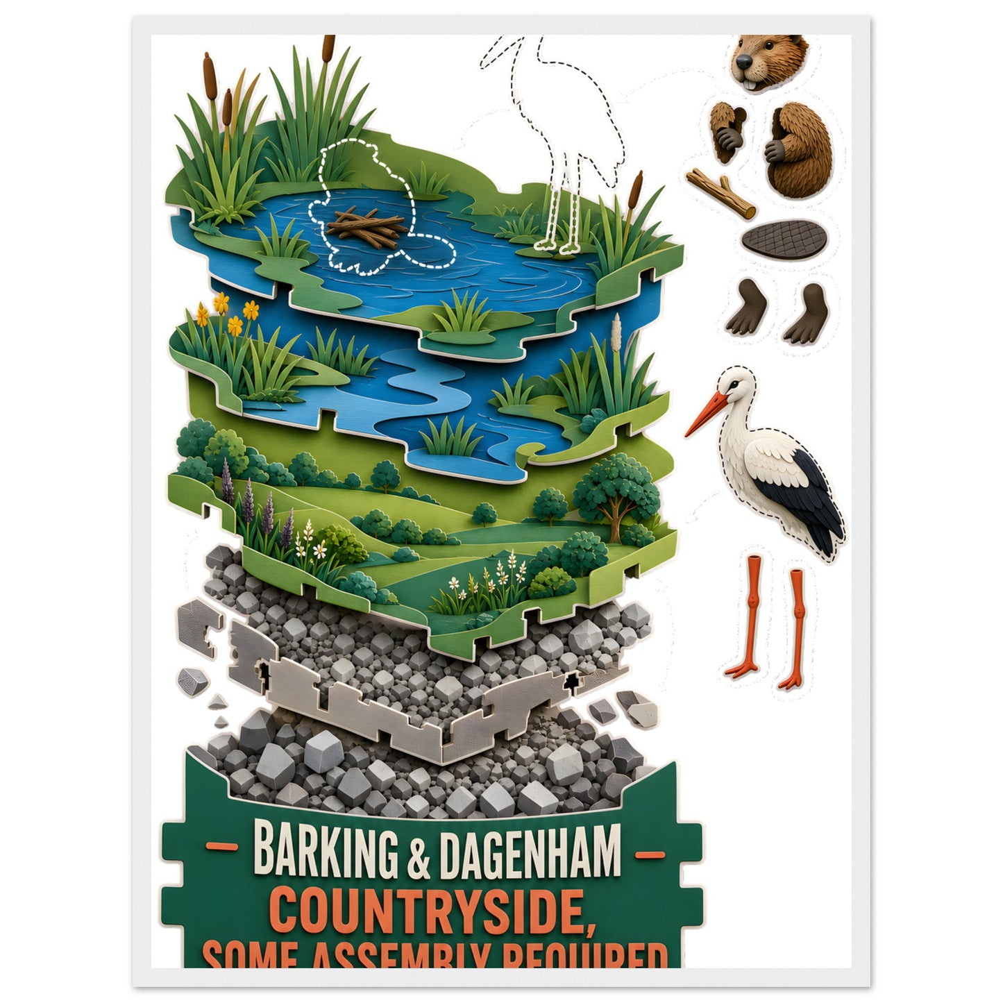 Barking & Dagenham Countryside Framed Wall Art — product view 2