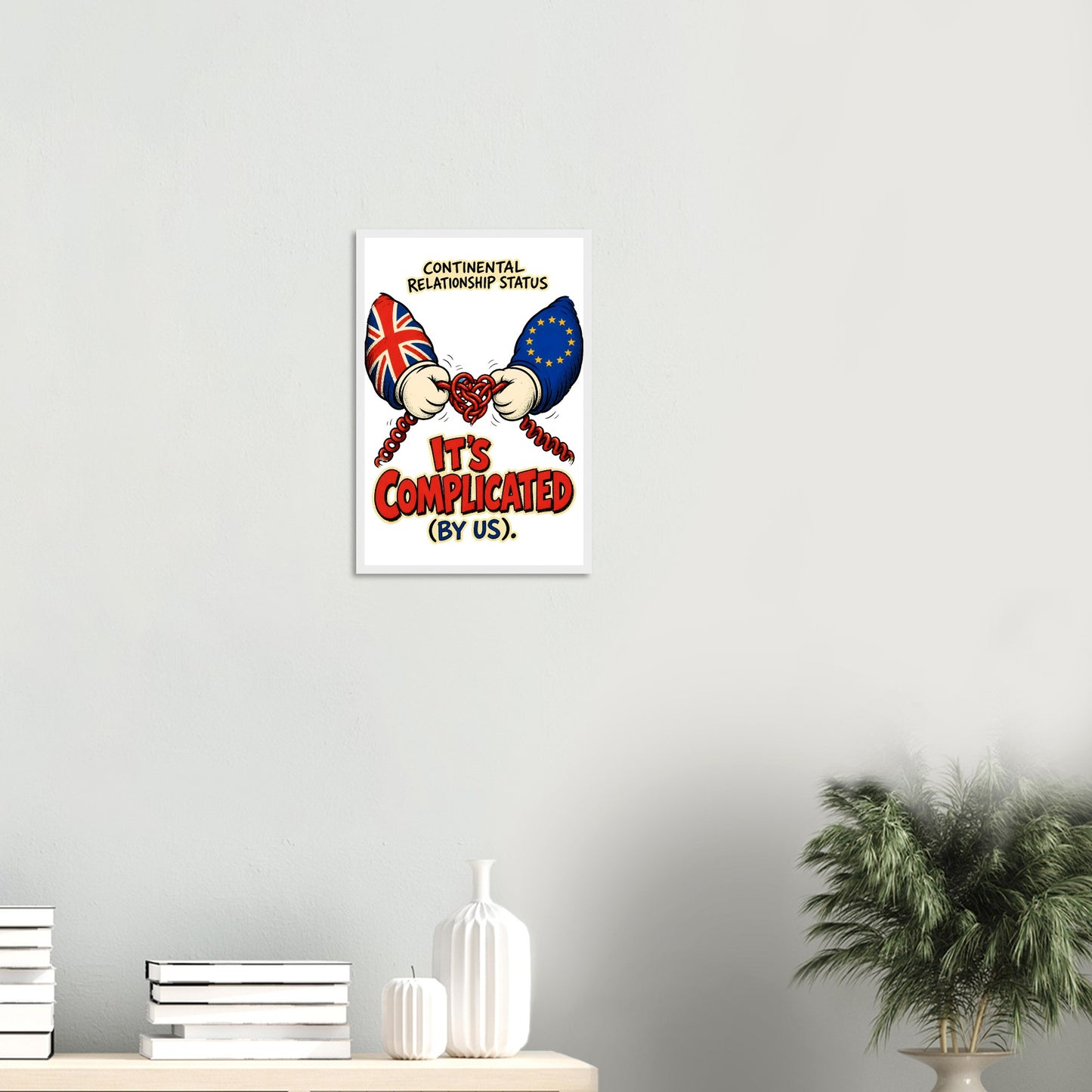 It's Complicated (By Us) UK–EU 1990s Cartoon Framed Wall Art — product view 11