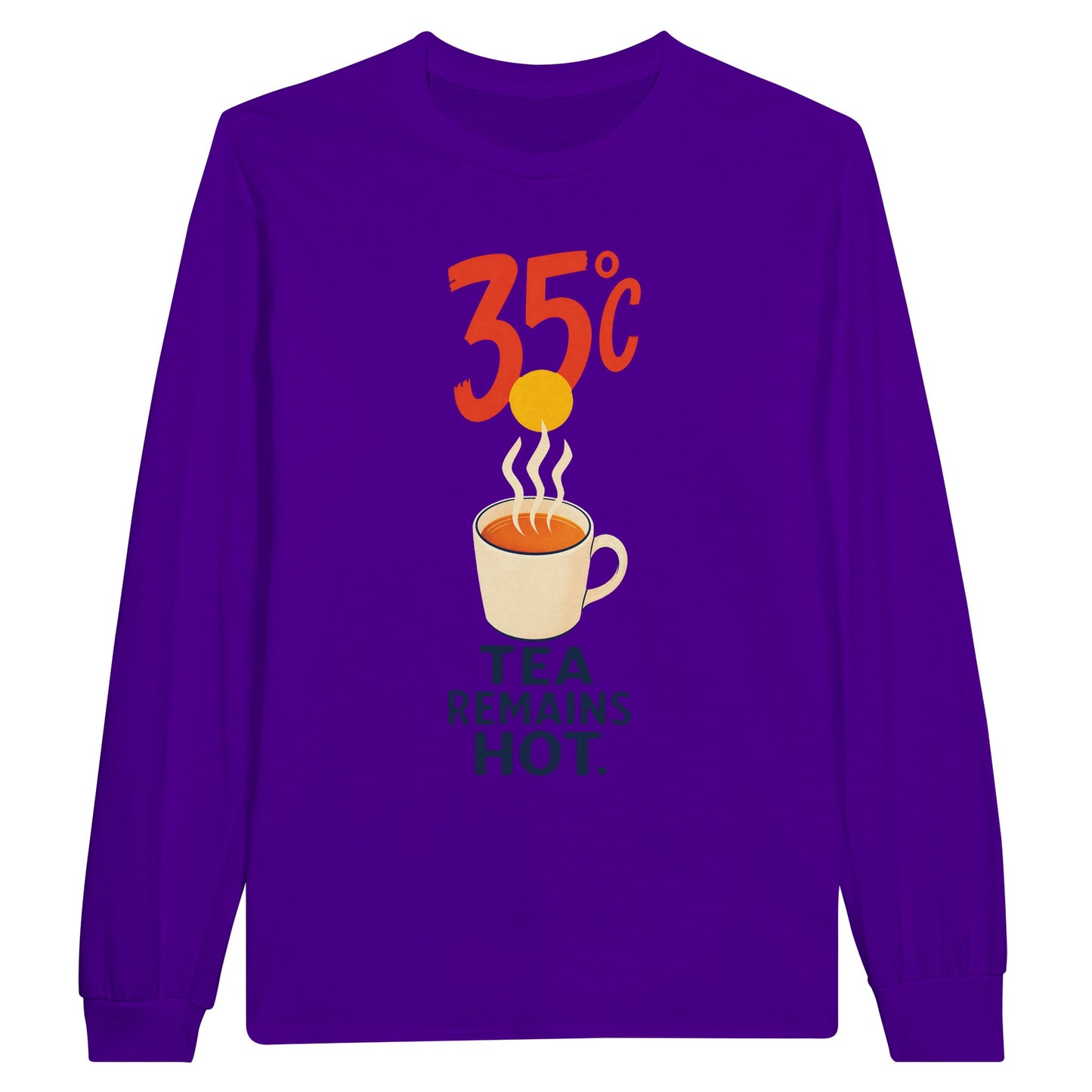 35°C — Tea Remains Hot Long-Sleeve T-shirt — product view 12