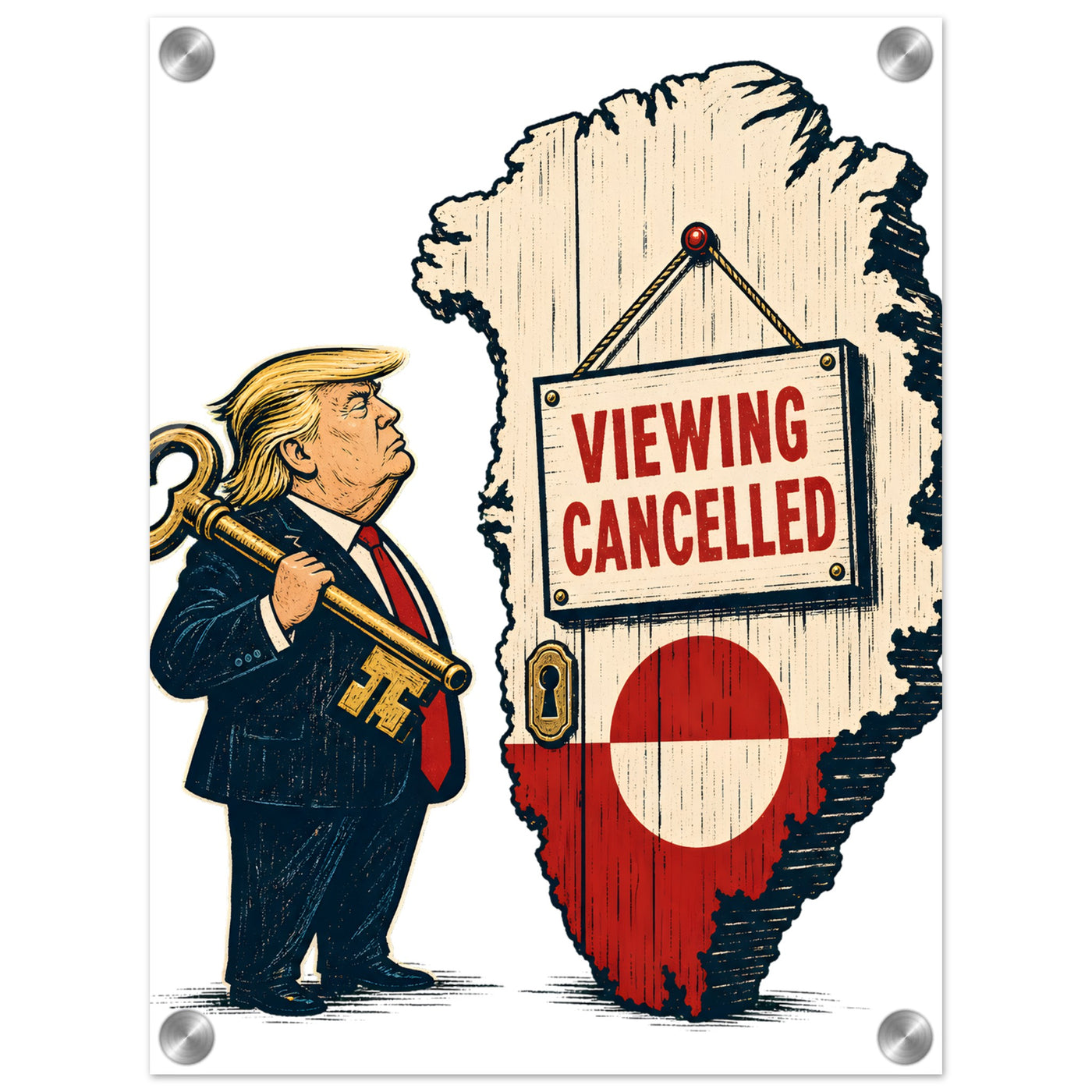 Viewing Cancelled — Greenland Political Satire Acrylic Print