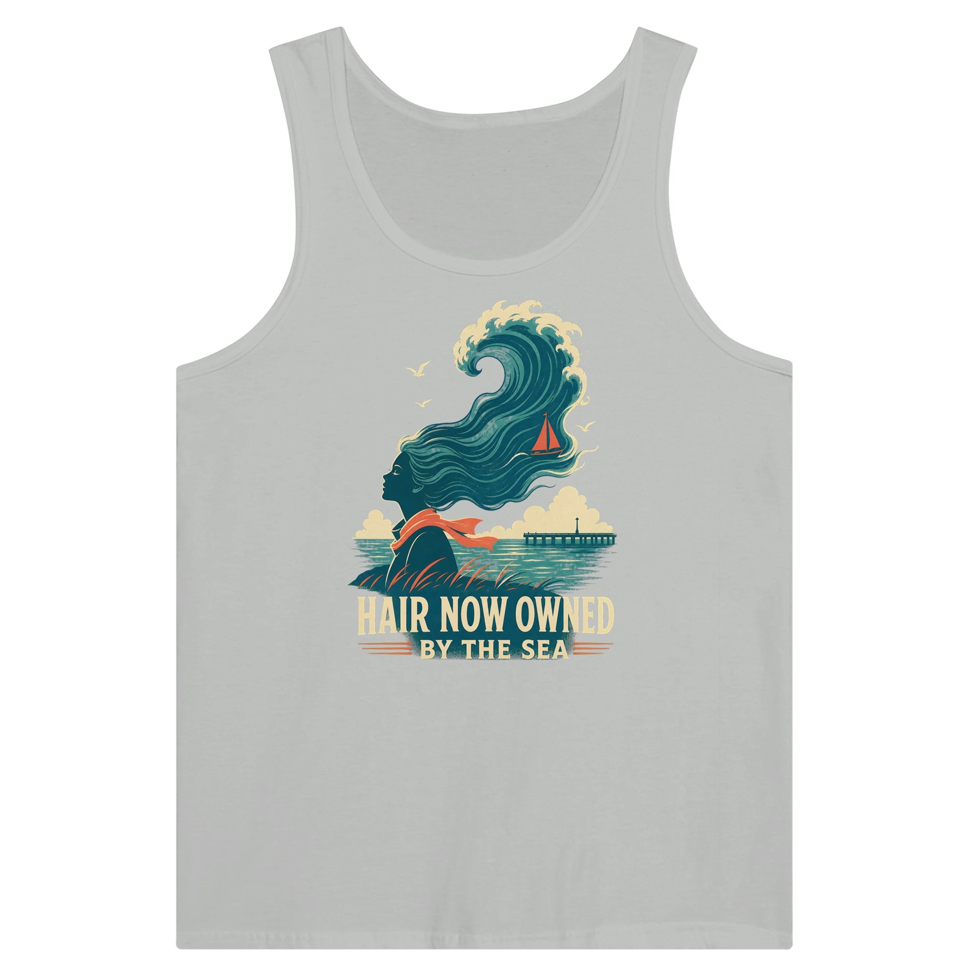 Hair Now Owned by the Sea Premium Unisex Tank Top — product view 5