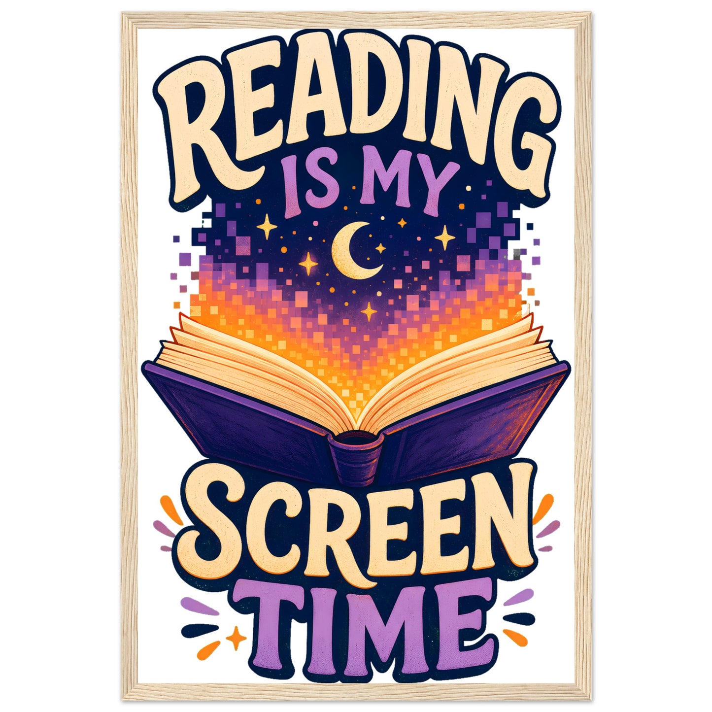 Reading Is My Screen Time Book Graphic Framed Wall Art — product view 3