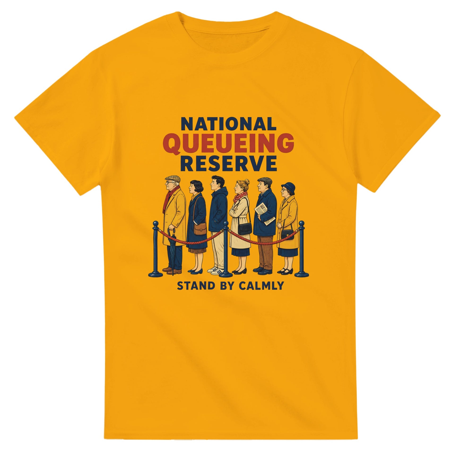 National Queueing Reserve – British Queue Graphic T-shirt — product view 14