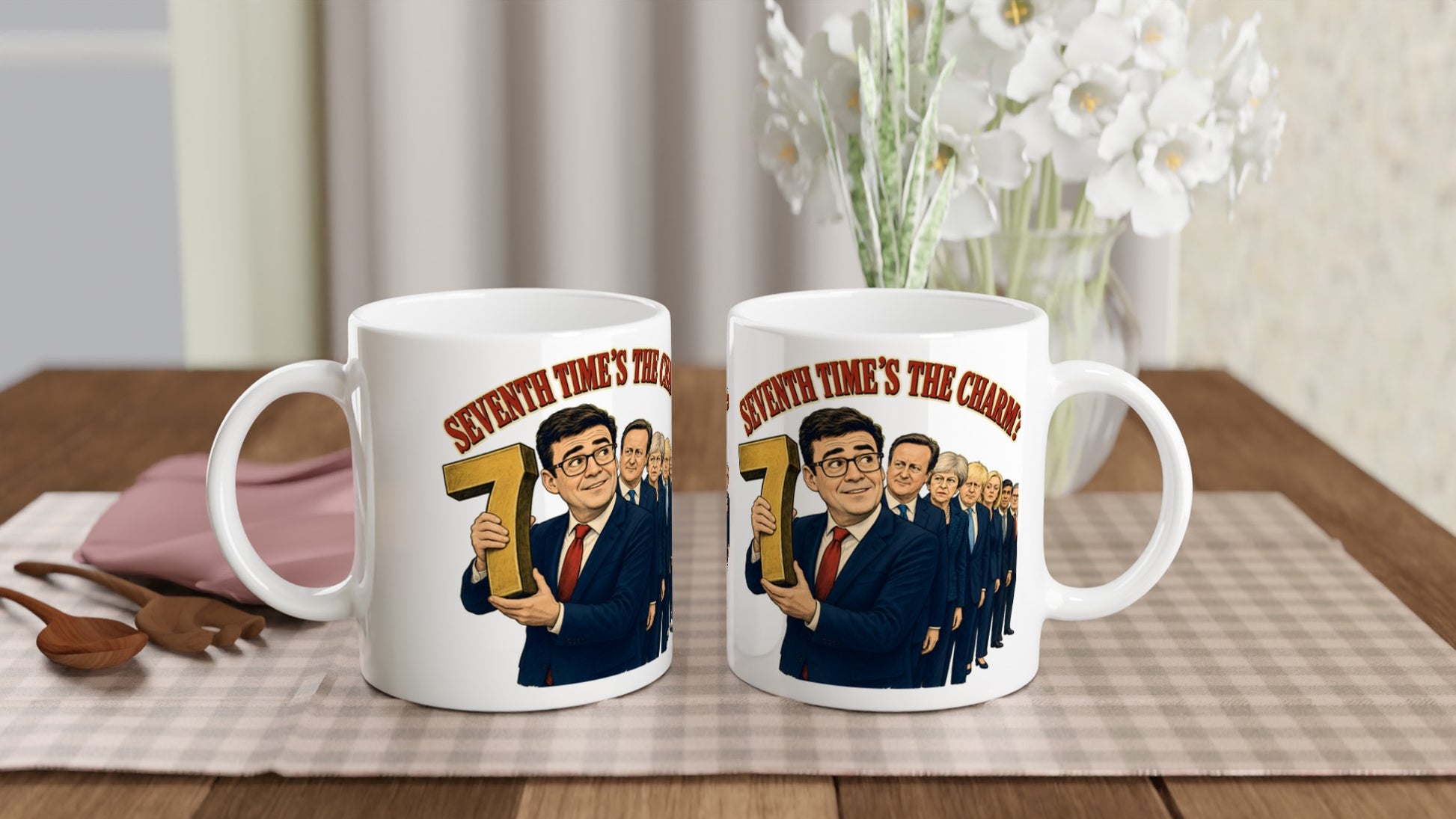 Seventh Time’s the Charm? UK Prime Minister Caricature Mug — product view 4