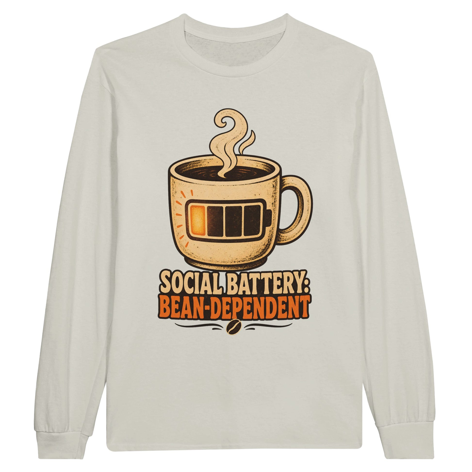 Social Battery: Bean-Dependent Graphic Long-Sleeve T-shirt — product view 14
