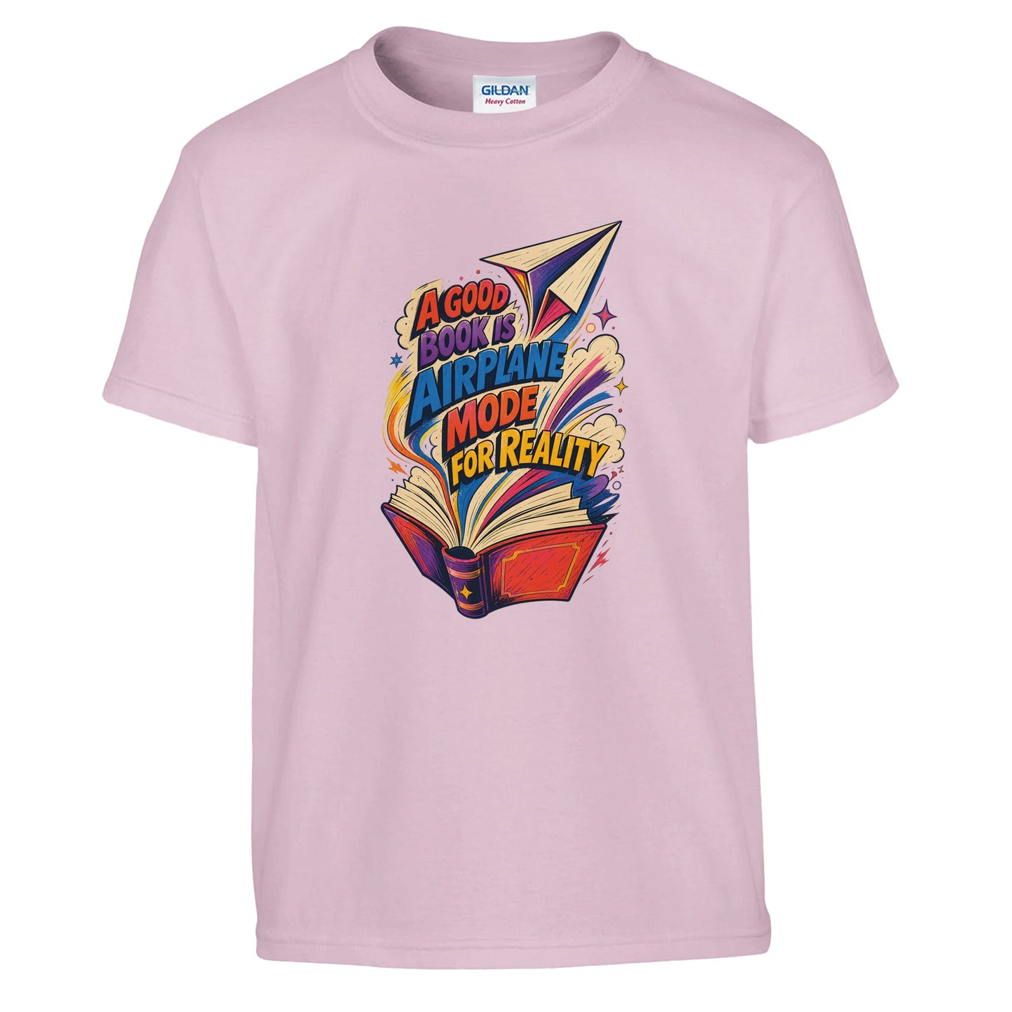 A Good Book Is Airplane Mode for Reality Kids' T-shirt — product view 9