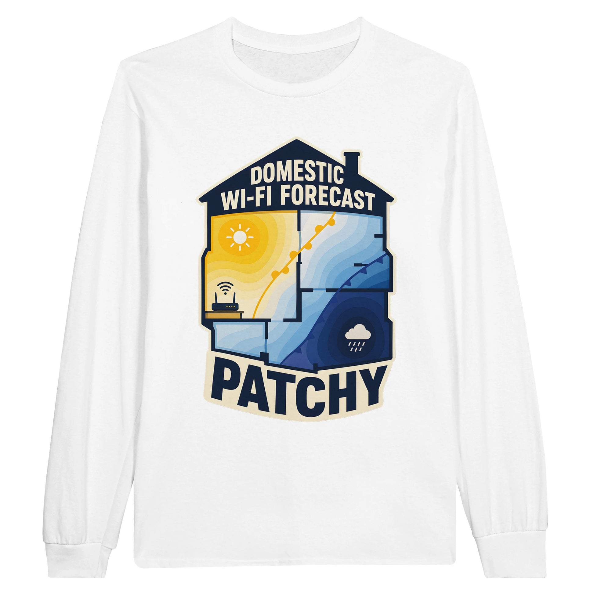 Domestic Wi-Fi Forecast Patchy Long-Sleeve T-shirt — product view 1
