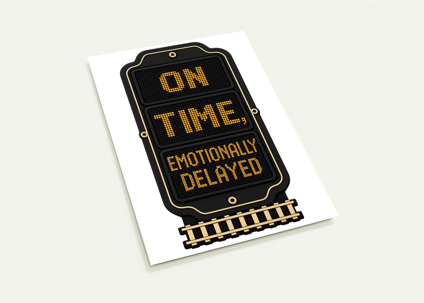 On Time, Emotionally Delayed Rail Graphic Postcard Pack — product view 3