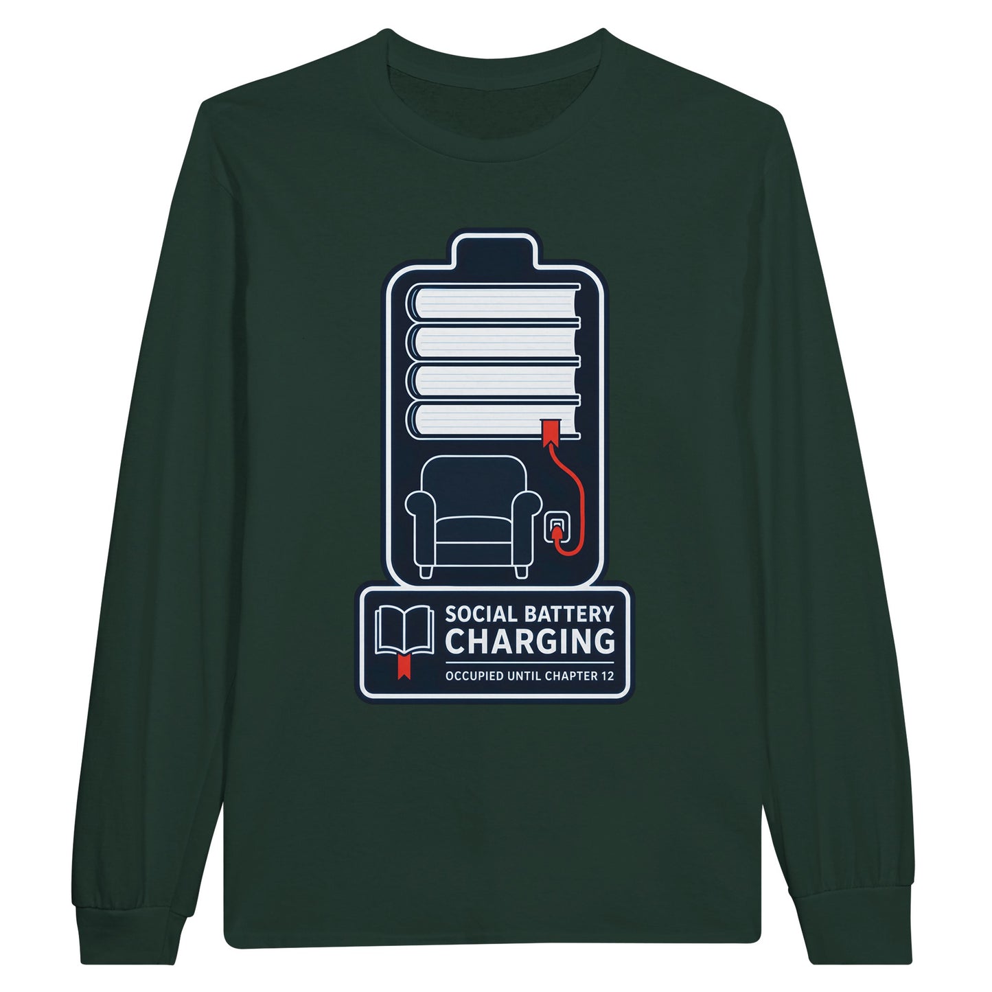 Social Battery Charging Long-Sleeve T-shirt — product view 5