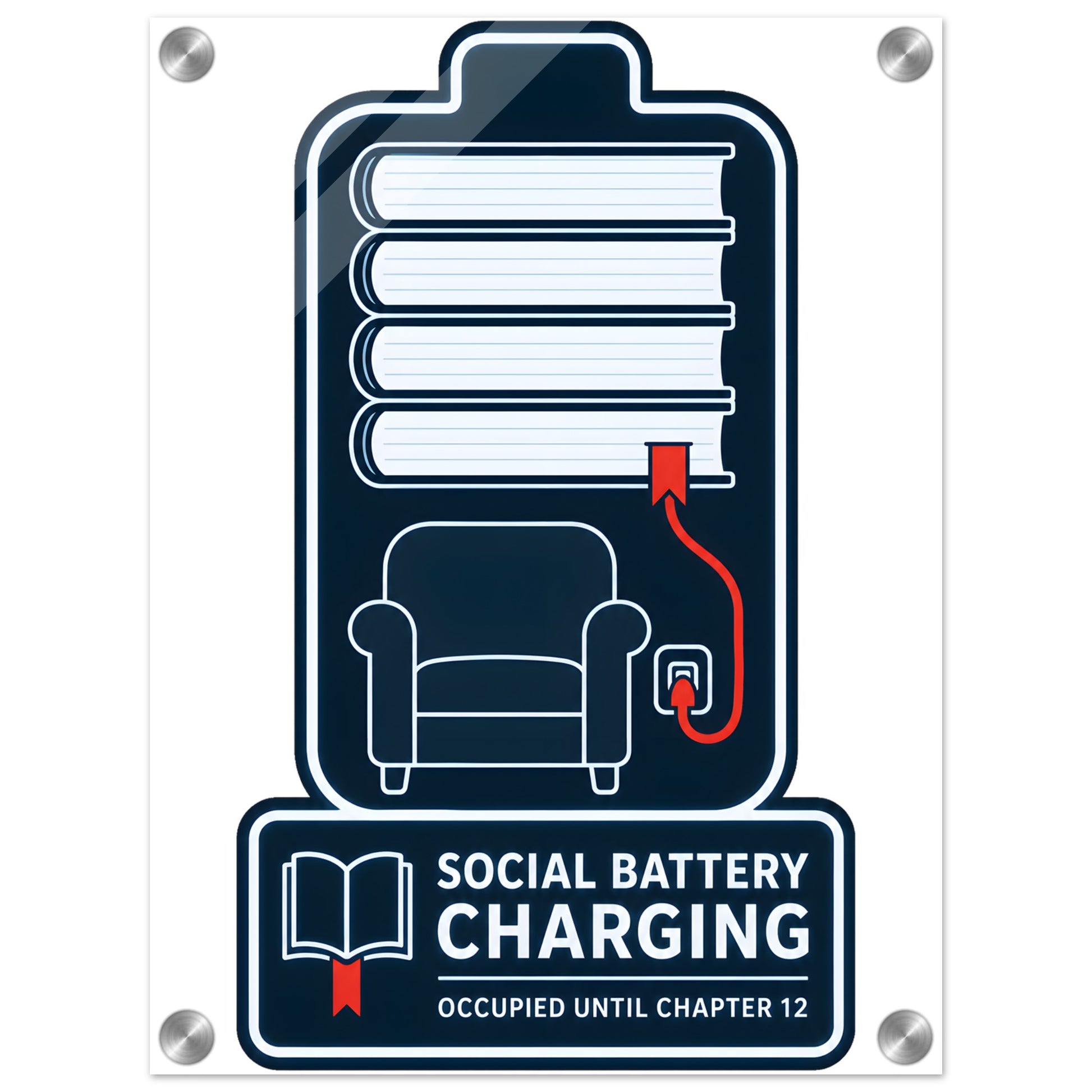 Social Battery Charging Acrylic Print — product view 1