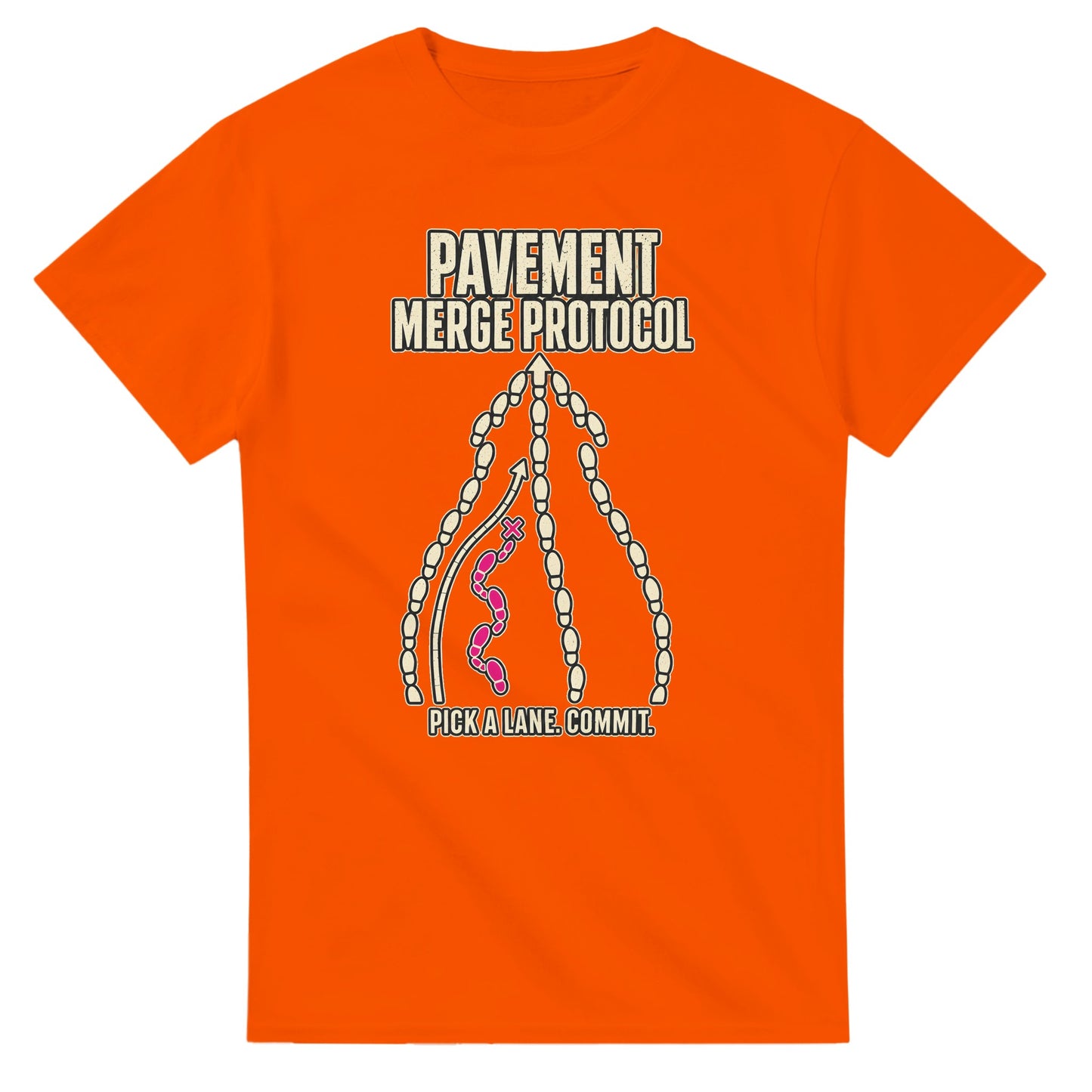 Pavement Merge Protocol — Pick a Lane T-shirt — product view 7