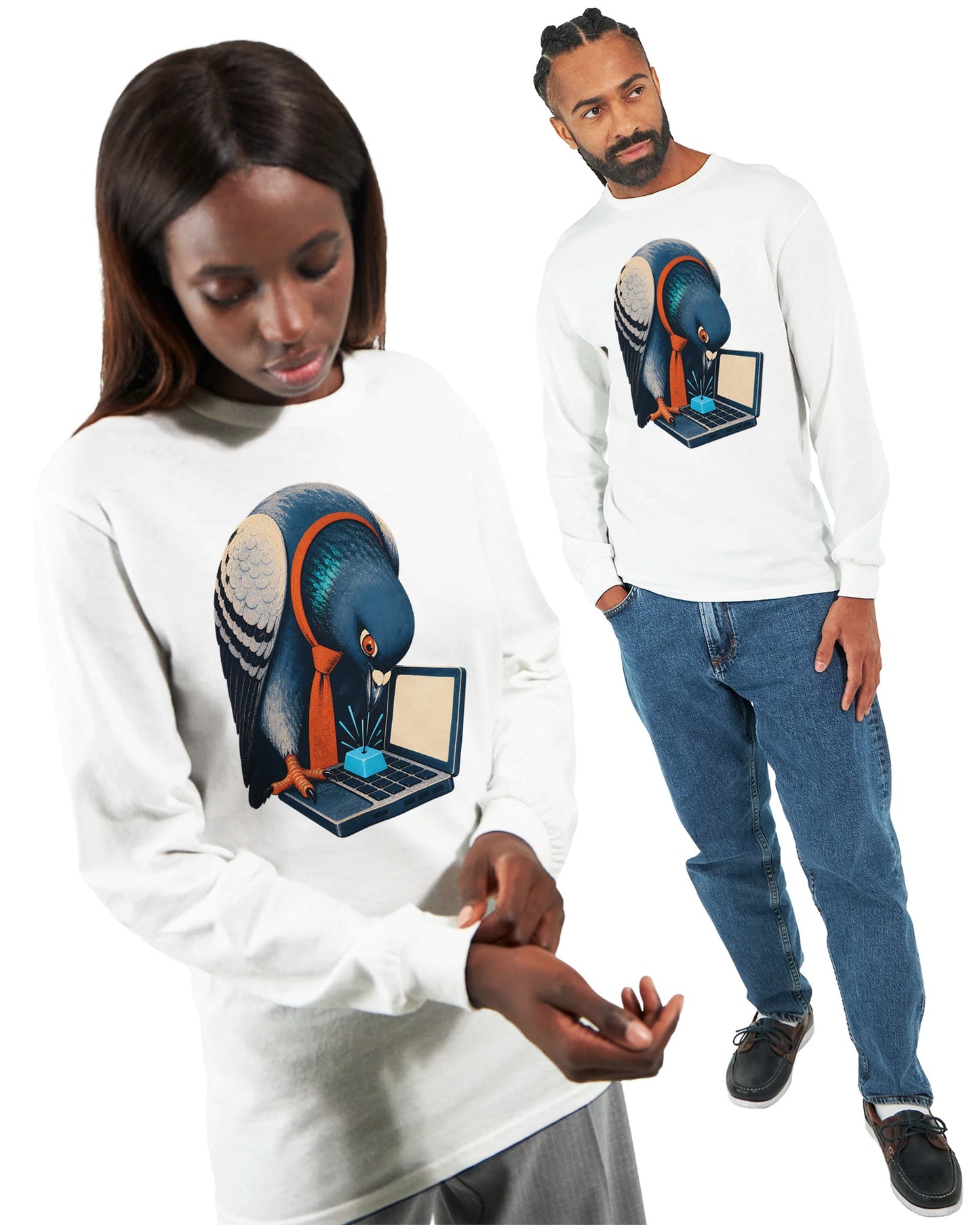 Pigeon Hits Send Long-Sleeve T-shirt — product view 15