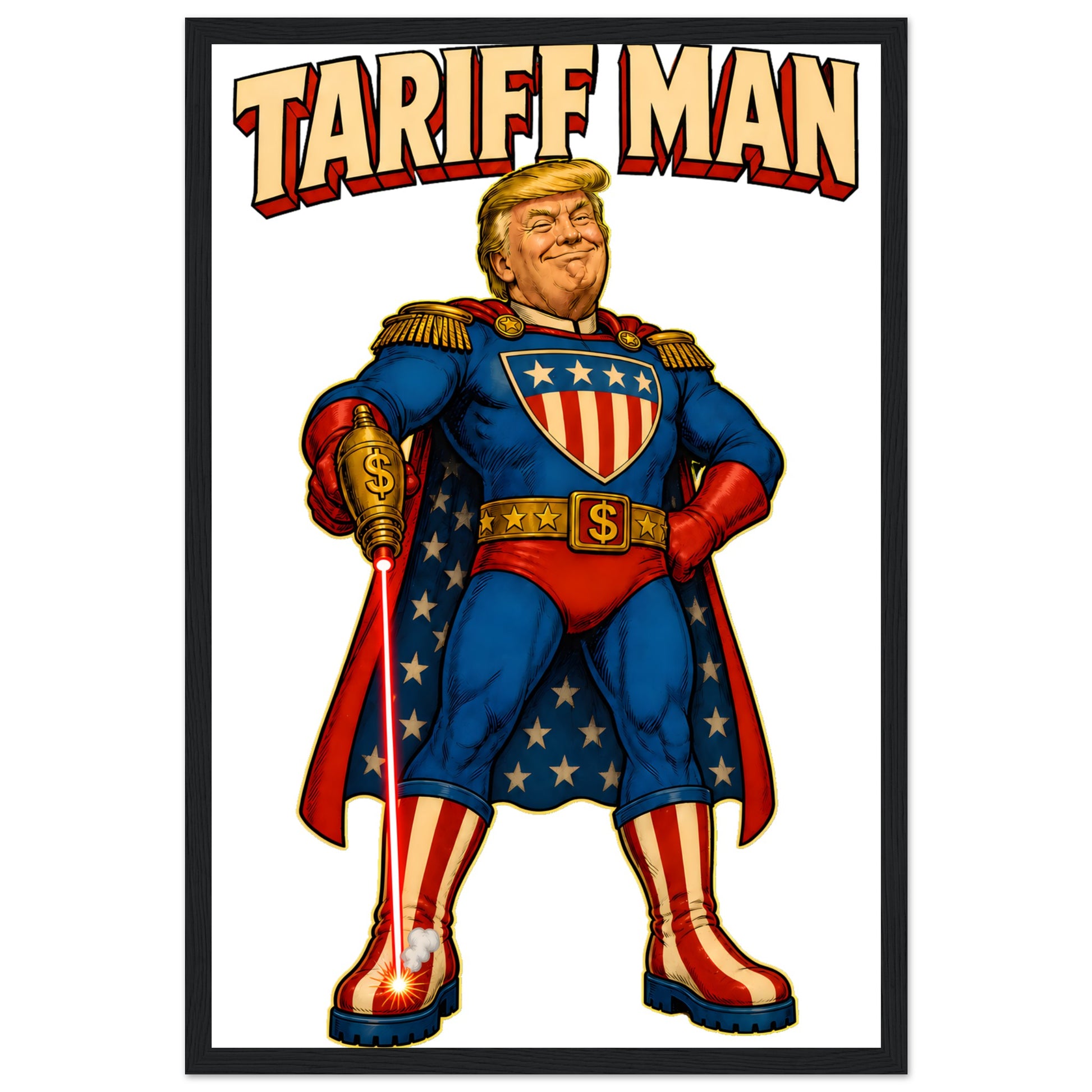Tariff Man – Self-Shot Satire Framed Wall Art — product view 6