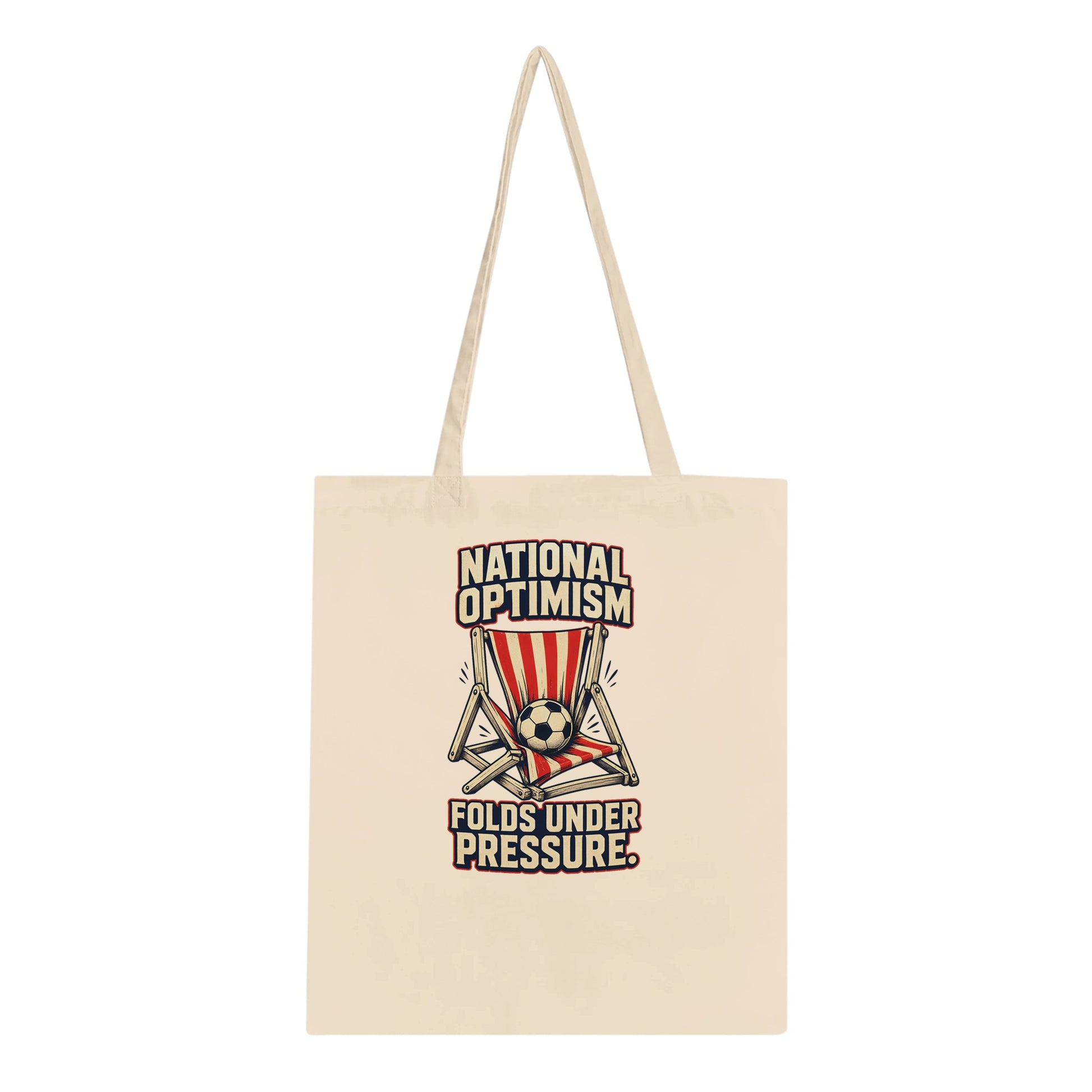 National Optimism Folds Under Pressure Football Tote Bag — product view 2