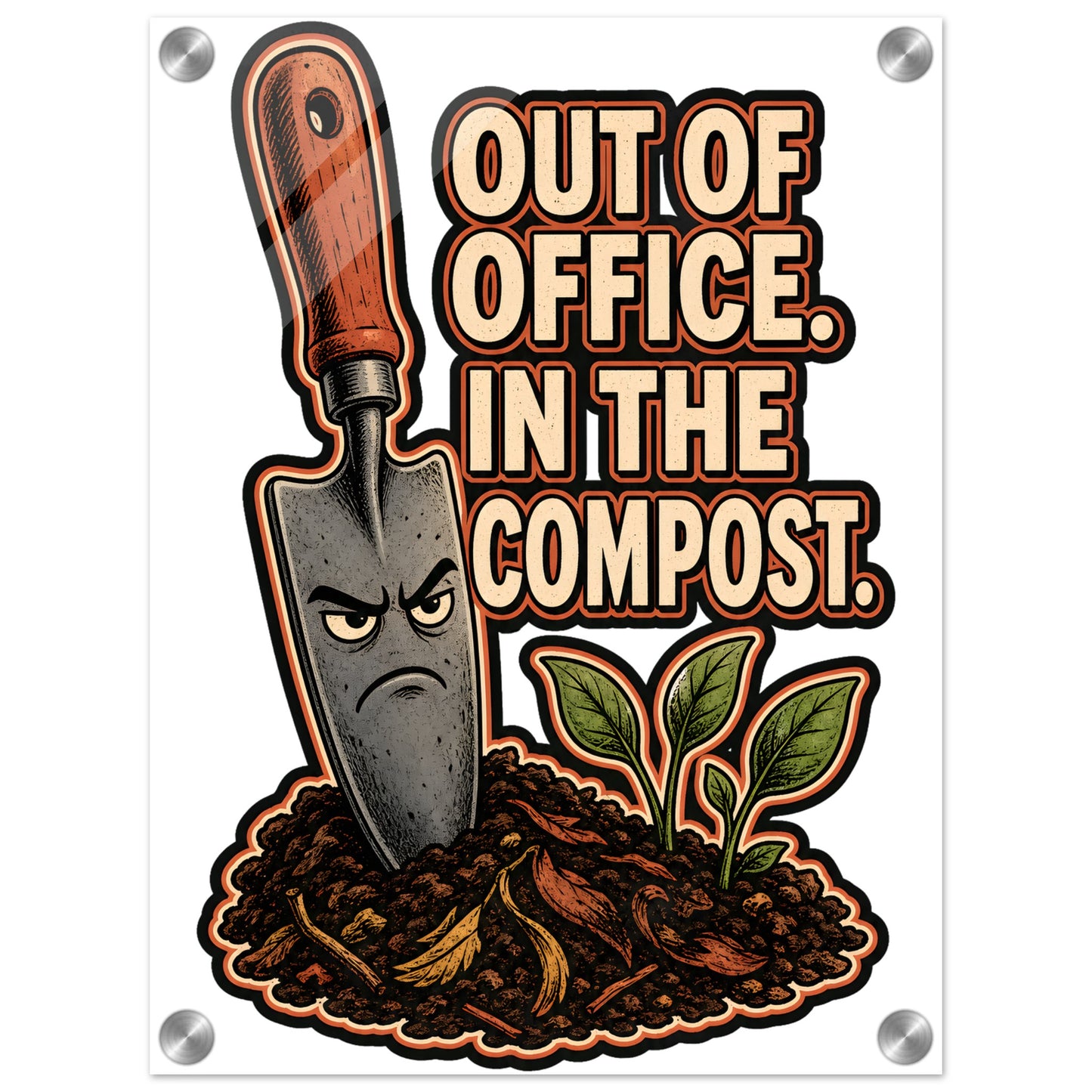 Out of Office, In the Compost Acrylic Print — product view 1