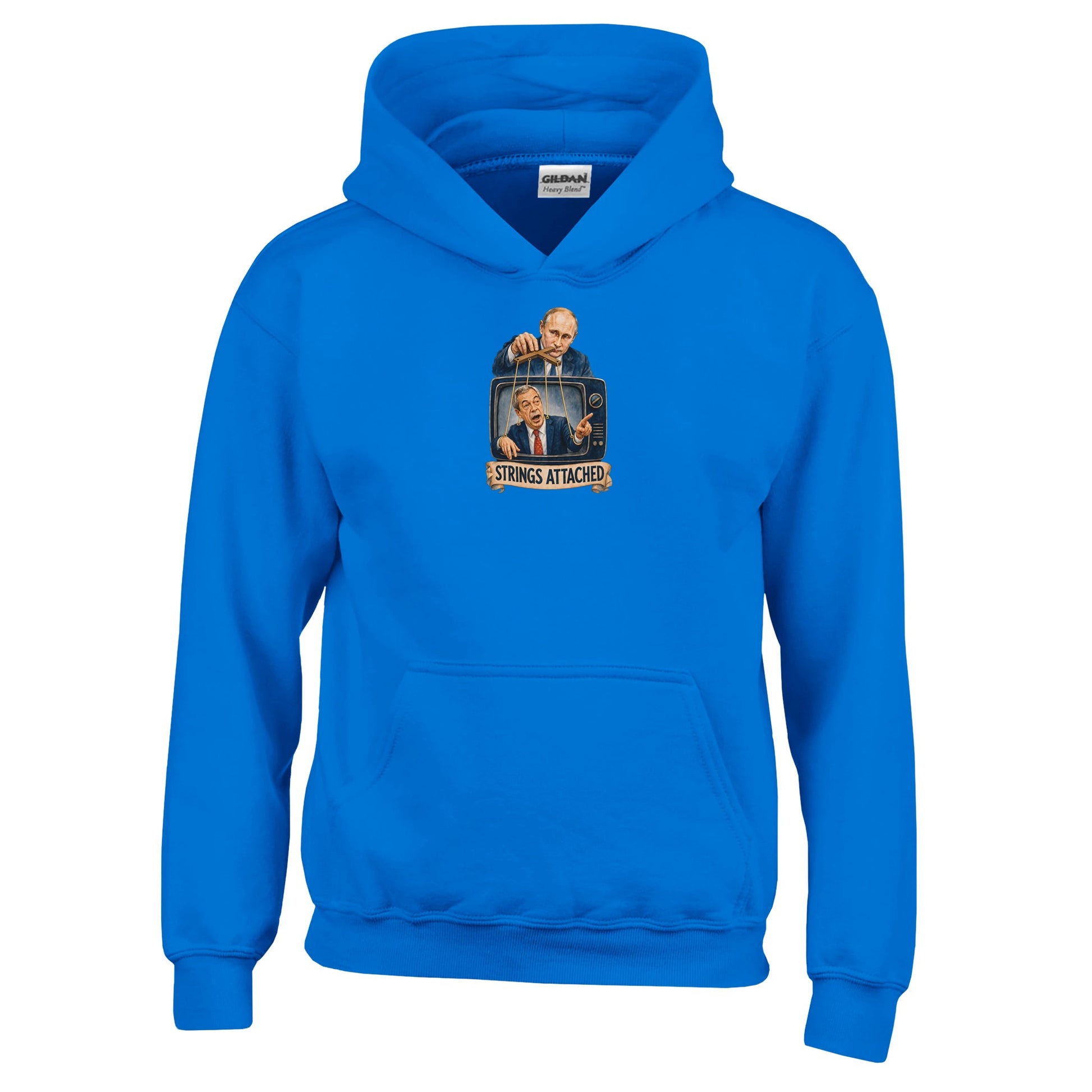 Strings Attached Political Satire Kids' Hoodie — product view 10