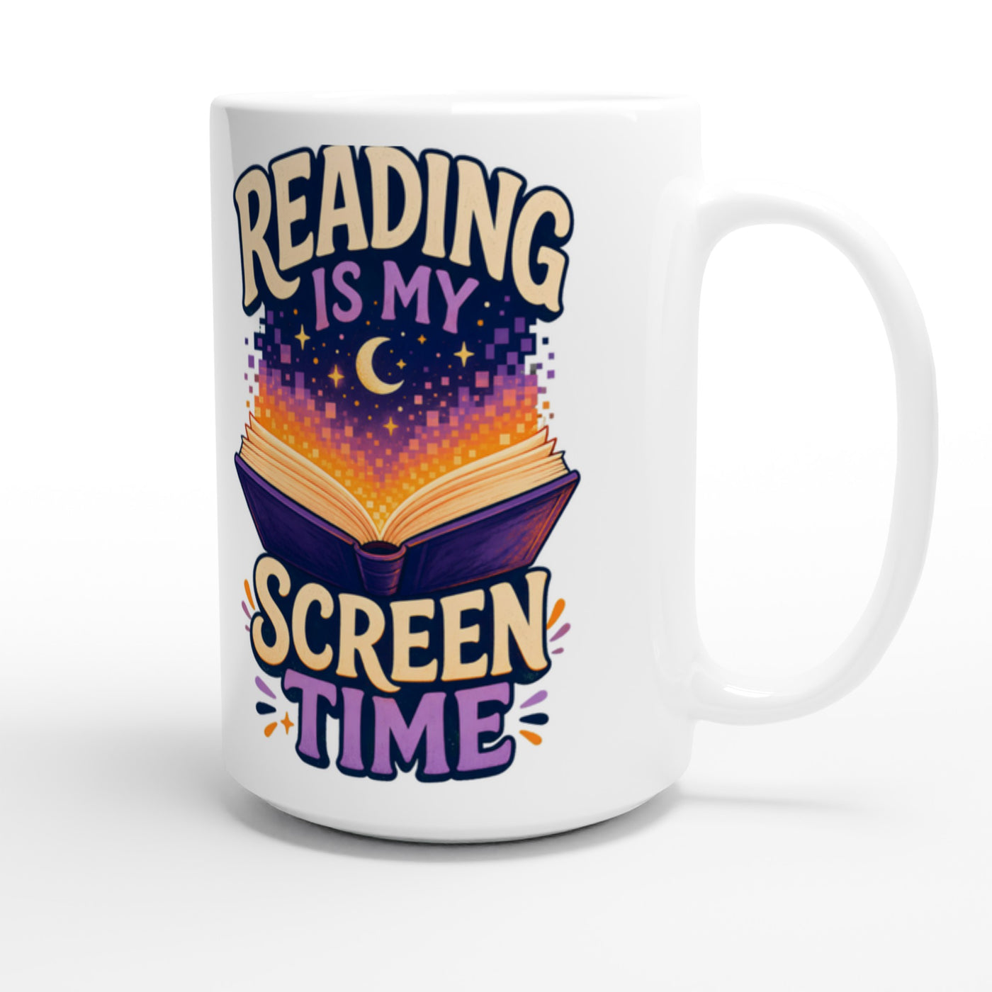 Reading Is My Screen Time Book Graphic Large Mug