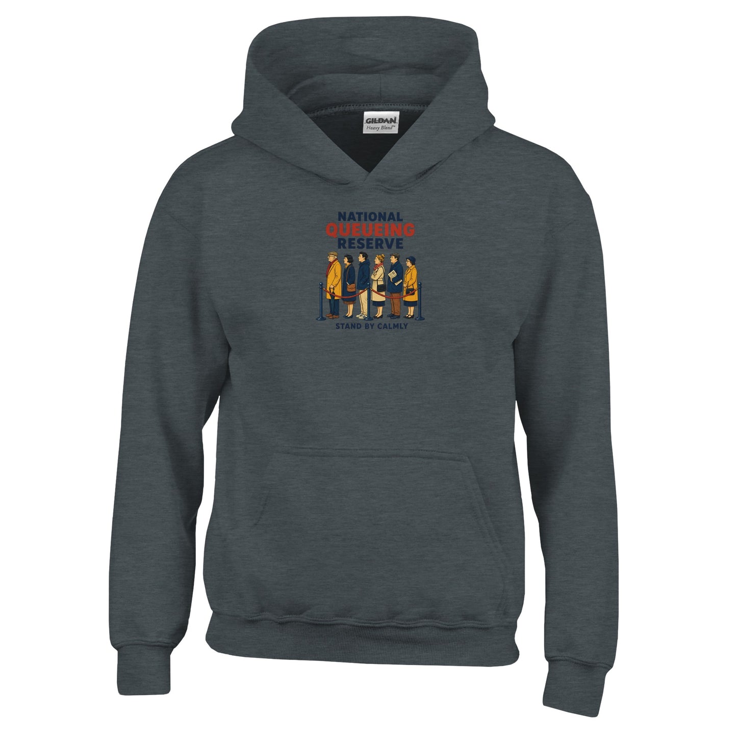 National Queueing Reserve – British Queue Graphic Kids' Hoodie — product view 9