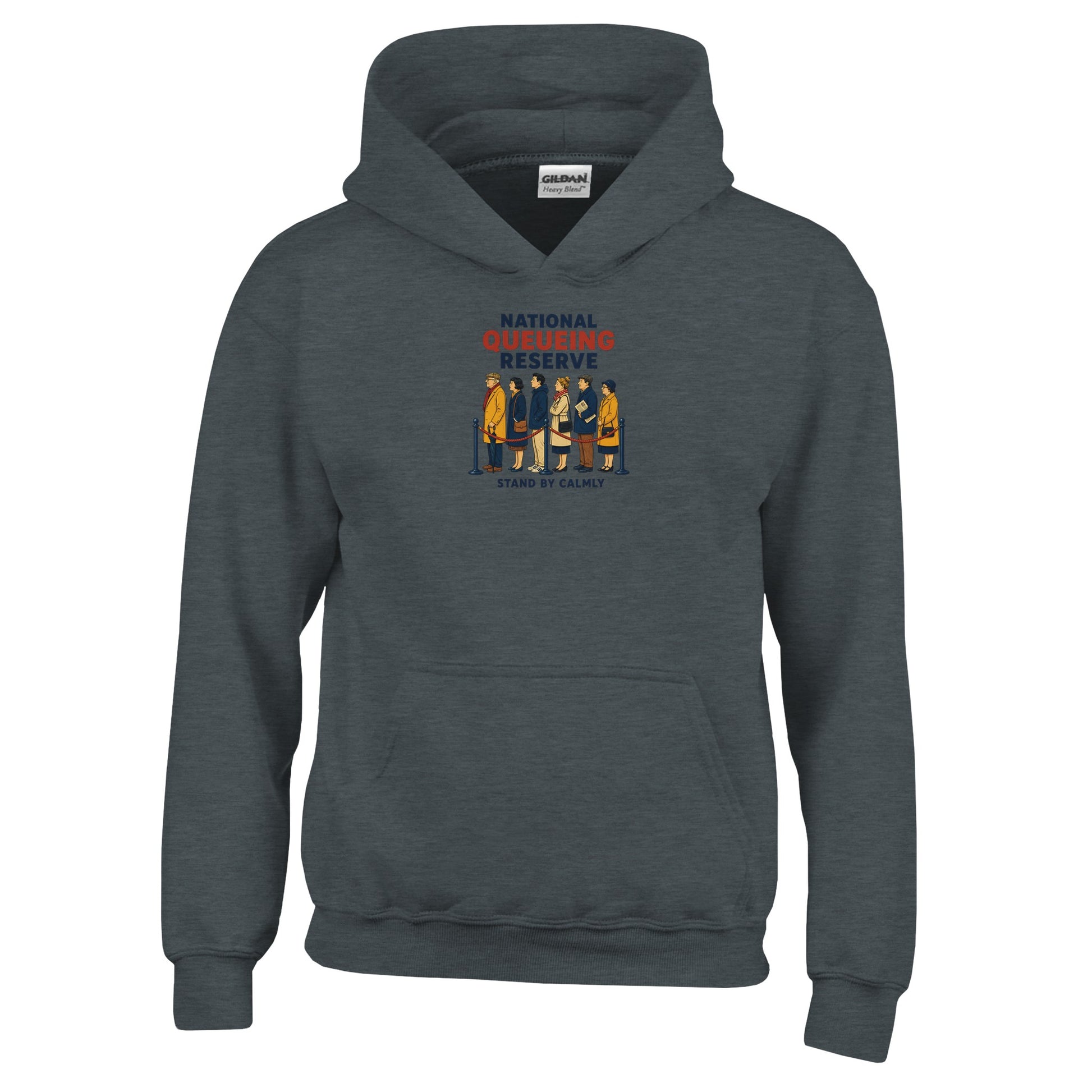 National Queueing Reserve – British Queue Graphic Kids' Hoodie — product view 9